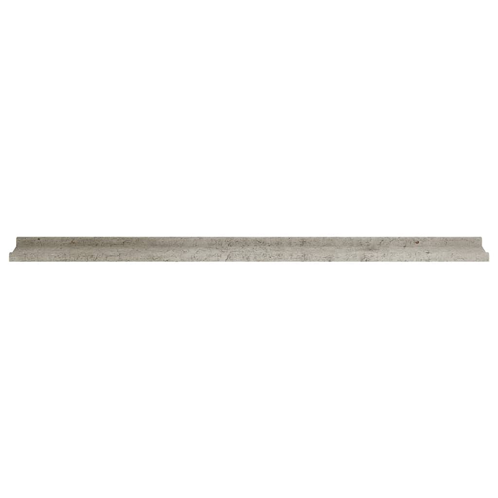 vidaXL Floating Wall Shelves Set of 2 - Modern Concrete Gray MDF Shelves for Living Room, Bedroom, Kitchen - Easy to Install, Stylish Home Decor Storage Solution