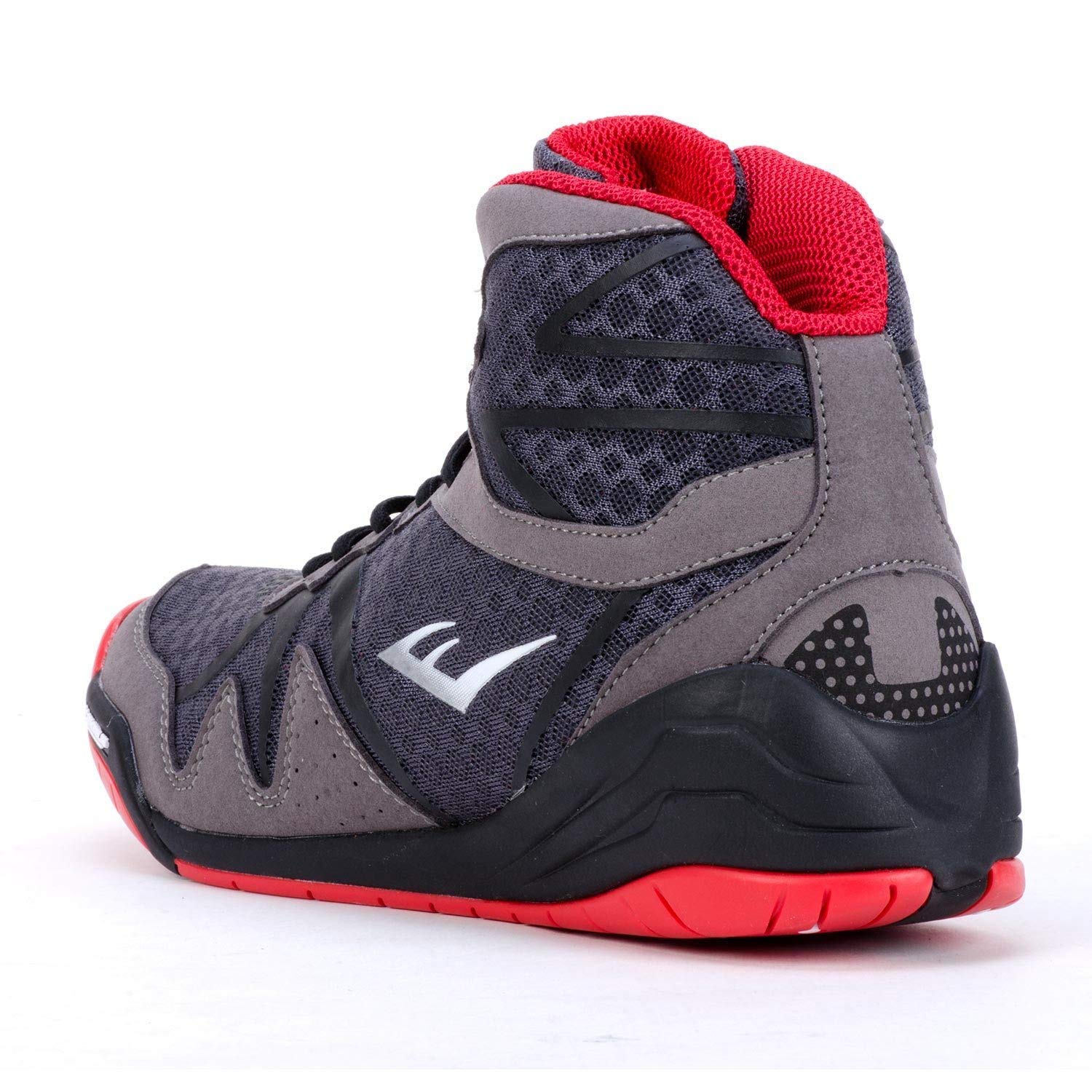 Everlast PIVT Low Top Boxing Shoes for Men - Size 12 Grey/Red | Lightweight Training Footwear for Boxing, MMA & Gym Workouts