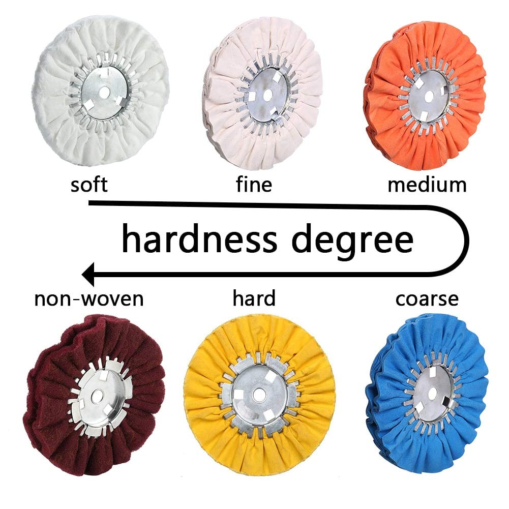 FANXIANG 10-Inch Orange Airway Buffing Wheel for Angle Grinder - 5/8-Inch Arbor Hole, 16-Ply Medium Aluminum Oxide Abrasive Wheel (2-Pack) - Perfect for Metal Polishing, Wood Sanding & Surface Finishing