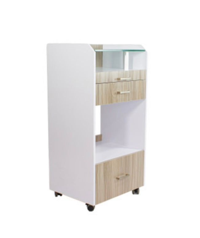Premium Glass Spa Trolley Cart - 3-Tier Rolling Beauty Storage Organizer for Salon, Massage, and Home Spa Use
