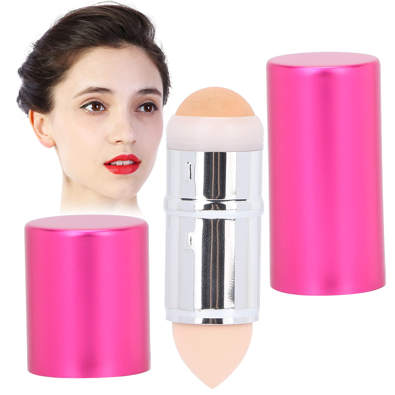 Volcanic Stone Mini Facial Roller for Oil Absorption - Rose Red Skin Care Tool for Face Massage & Makeup Removal | Perfect for Daily Skincare Routine & Spa Relaxation