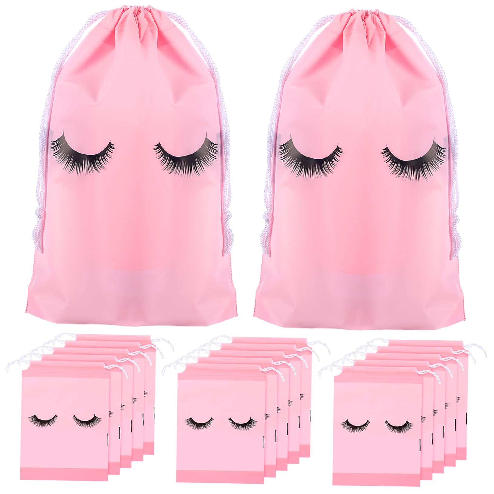 FOMIYES 50 Pack Travel Toiletry Bags - Waterproof Drawstring Cosmetic Storage Pouches for Makeup, Lash Extensions, Toiletries | Home & Travel Organizer for Beauty Essentials, Simple Care Package (EVA Material)