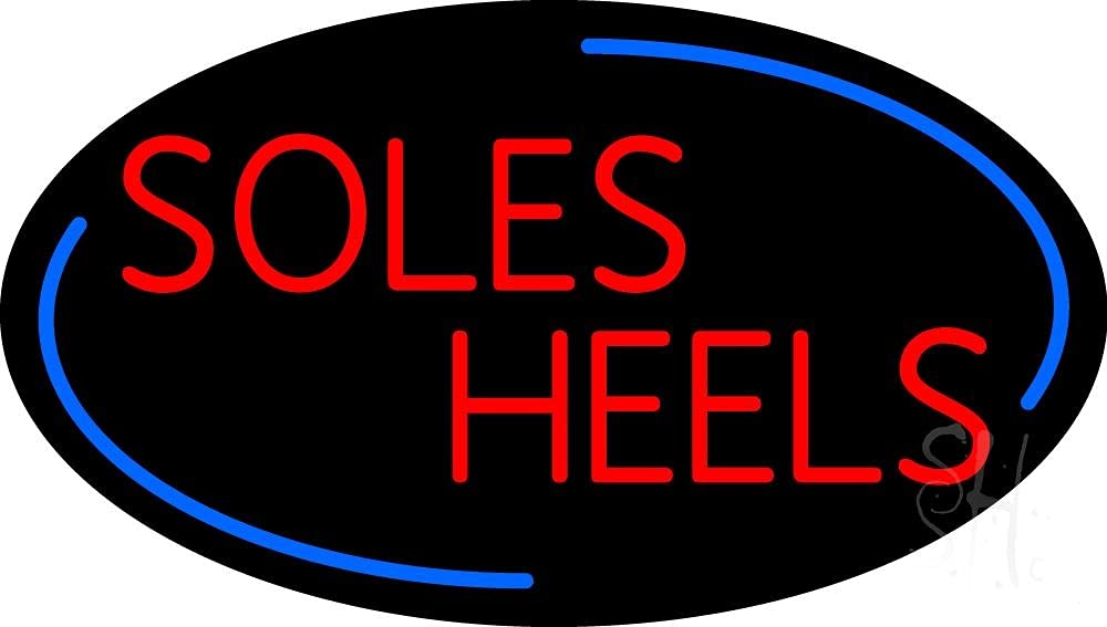 Red Soles Heels LED Neon Sign 20x37 Inches - Black Square Cut Acrylic Backing with Dimmer - Bright Premium Indoor LED Neon Light for Store Decor, Boutique, Salon, Bar & Home Décor - Perfect for Window Displays, Wall Art & Nightclub Lighting