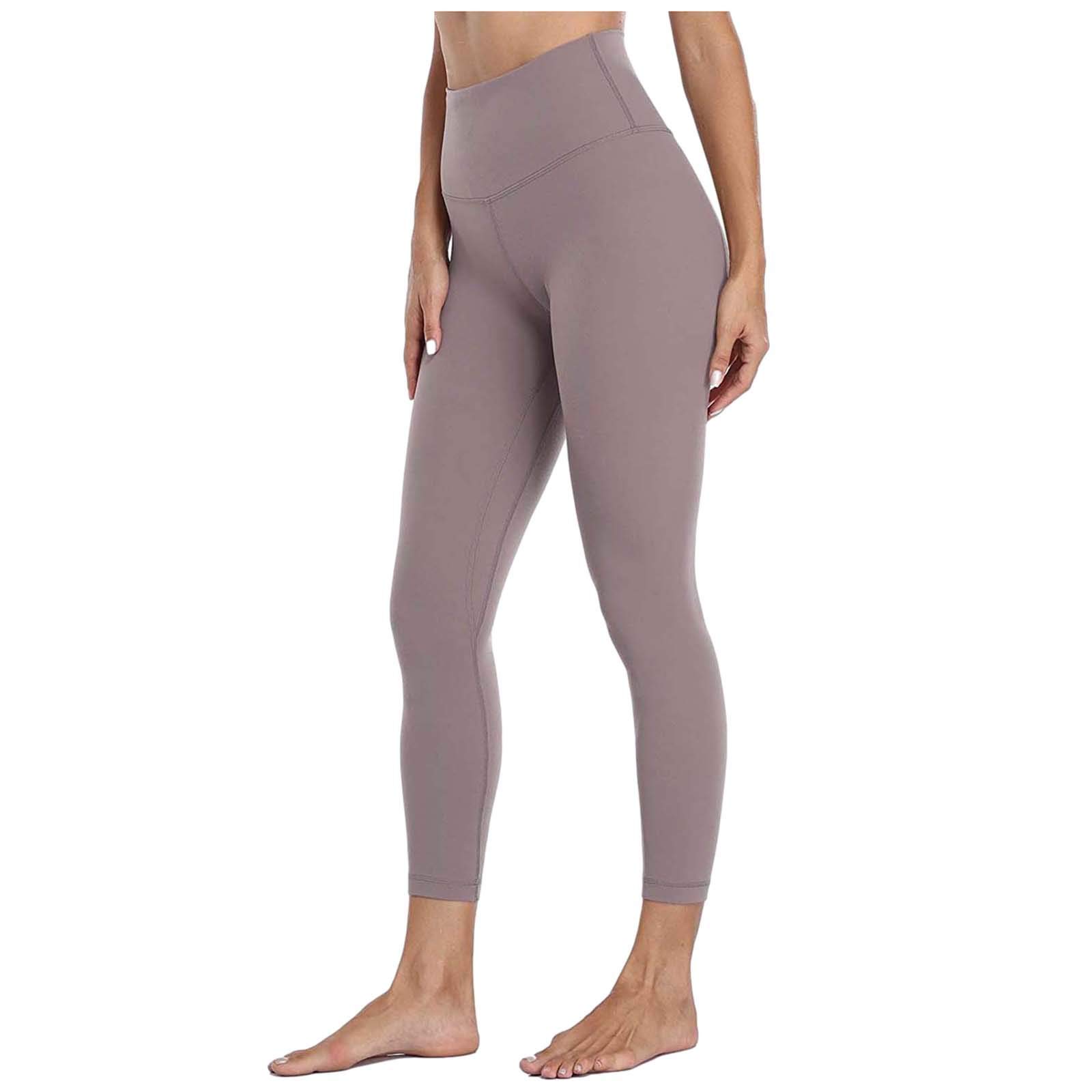 Women's High Waist Yoga Pants - Fitness Tight Hidden Waistband Solid Color Workout Leggings for Running, Gym & Lounge