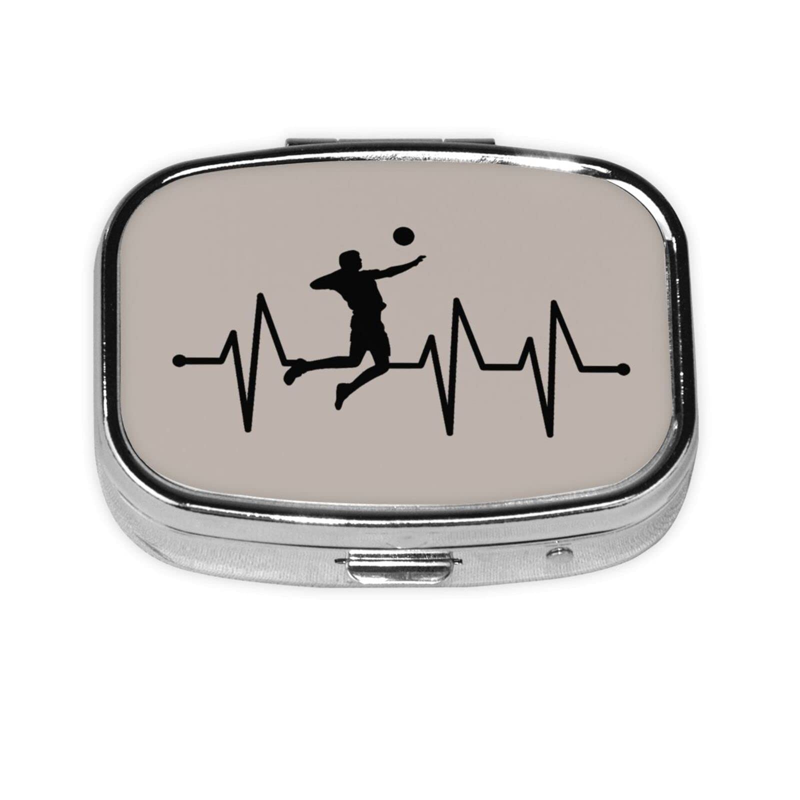 Portable Metal Pill Box with Mirror - Mini Travel Organizer for Pills & Vitamins