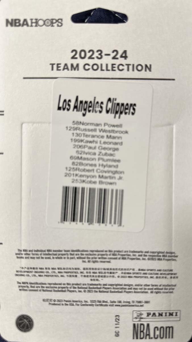 Los Angeles Clippers 2023-2024 NBA Hoops Factory Sealed Team Set - Kawhi Leonard, Paul George, Russell Westbrook & Kobe Brown Rookie Card | Collectible Basketball Trading Cards for Fans and Investors | Perfect for Sports Memorabilia Collections and Gift Giving
