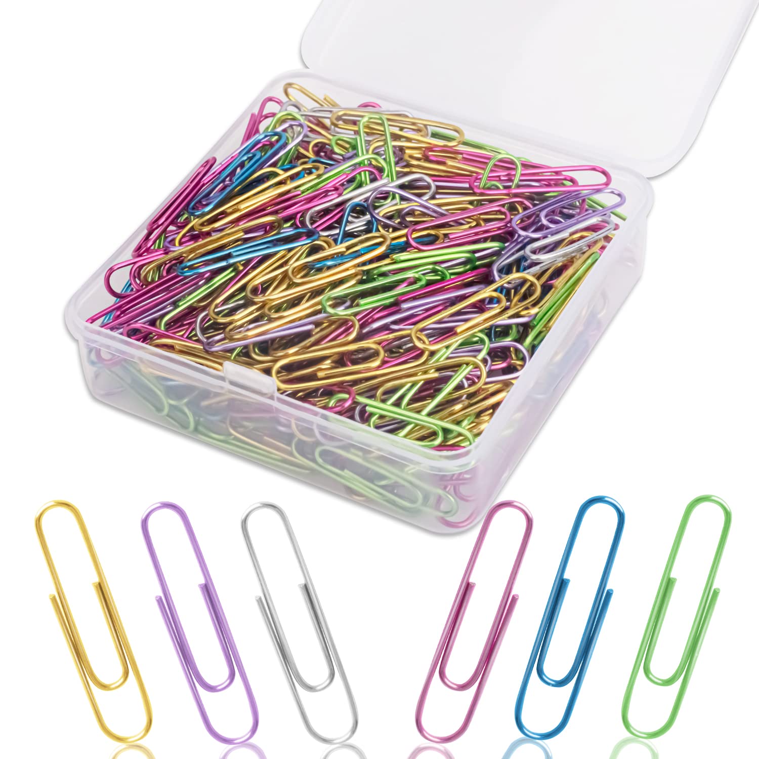 Deoot 300-Pack Color Coated Paper Clips - Smooth & Durable for Office, School