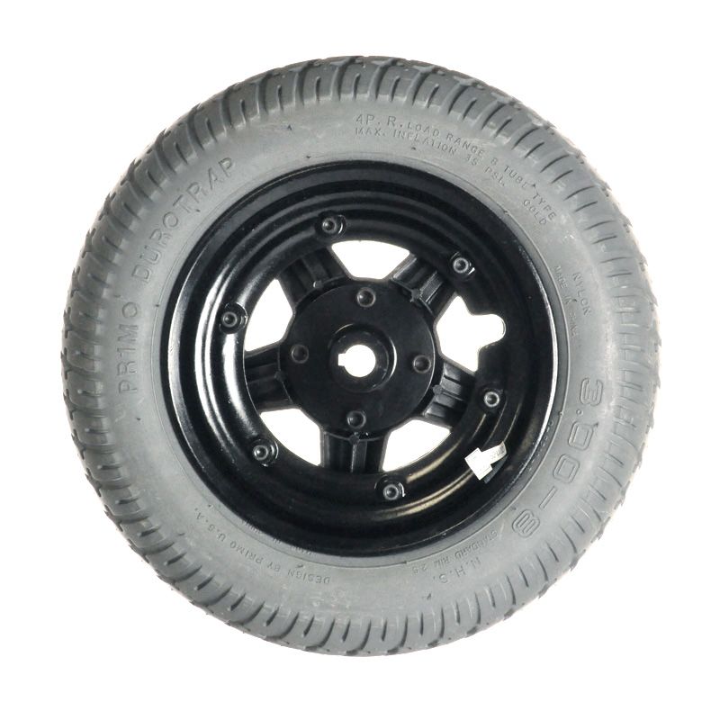 Pride Mobility Jazzy 600 & 600 XL Power Chair Solid Flat-Free Drive Wheels - 14x3 Inches (3.00-8) Replacement Tires - WHLASMB1654 Pr1mo PowerTrax - Perfect for Indoor/Outdoor Mobility Scooter Use