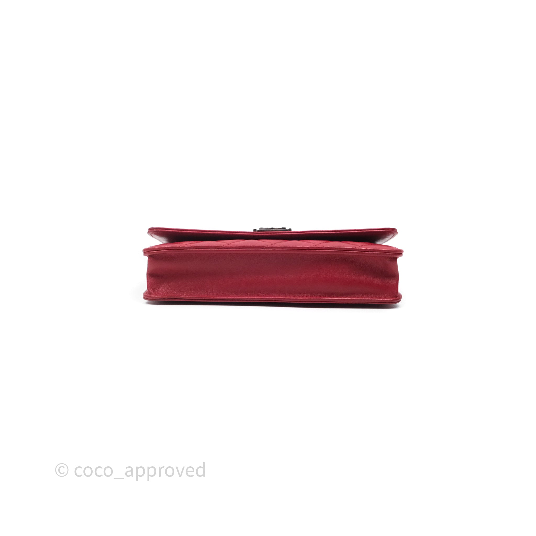 Chanel Boy Wallet on Chain WOC Red Lambskin Ruthenium Hardware - Luxury Crossbody Bag for Women, Perfect for Parties, Date Nights & Evening Events