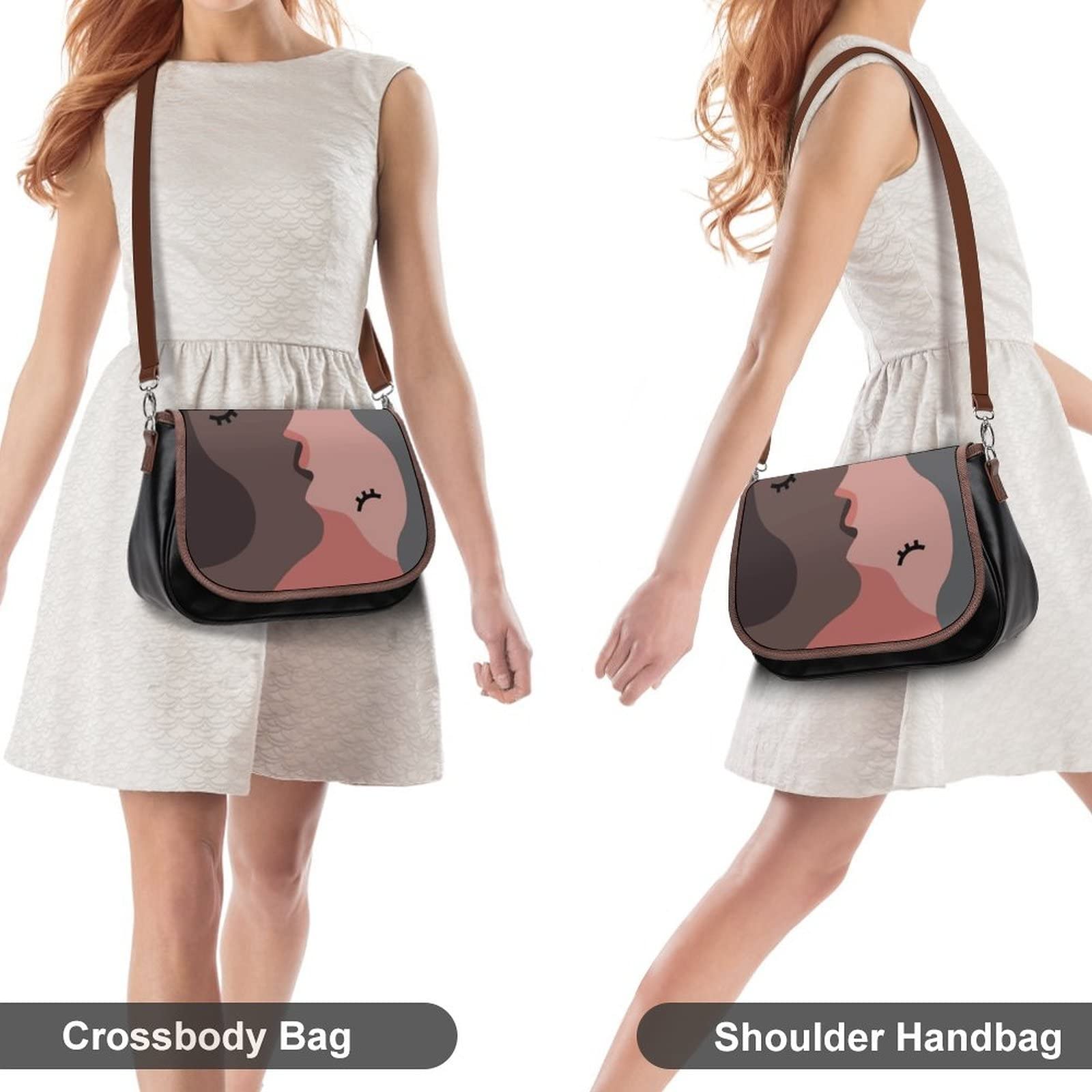 Stylish Women's Leather Crossbody Bag - Printed Casual Shoulder Messenger Purse for Everyday Use | Perfect for Work, Travel & Date Nights