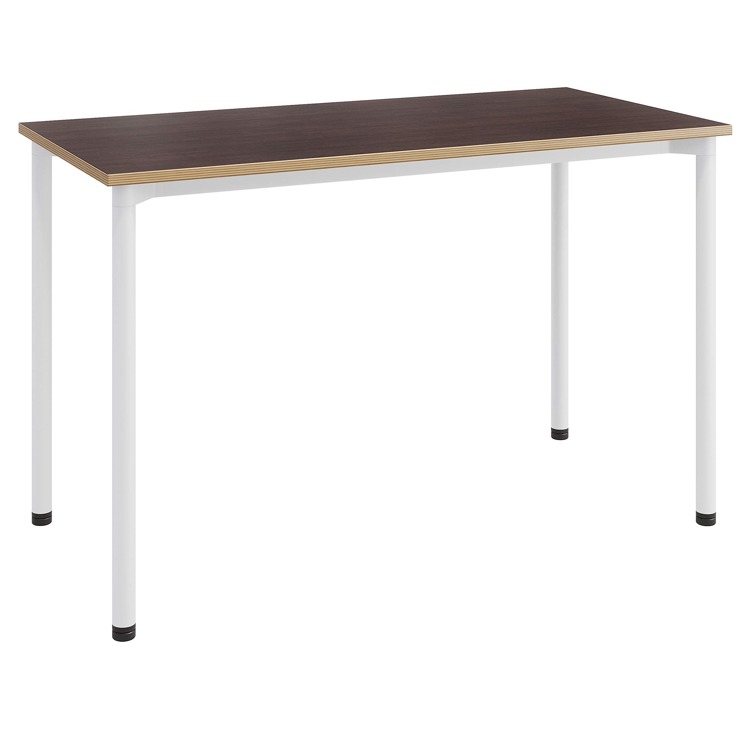 Spright Series 24 x 48 Inch Home Office Desk with Wood Edge & White Legs - Perfect for Small Spaces, Remote Work, and Modern Home Offices