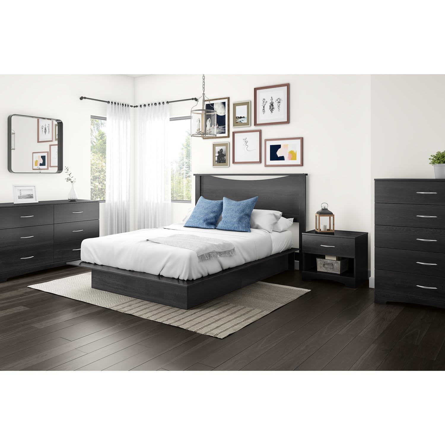 South Shore Step One 1-Drawer Nightstand, Gray Oak - Modern Bedside Table for Small Spaces, Perfect for Bedrooms, Dorms & Apartments