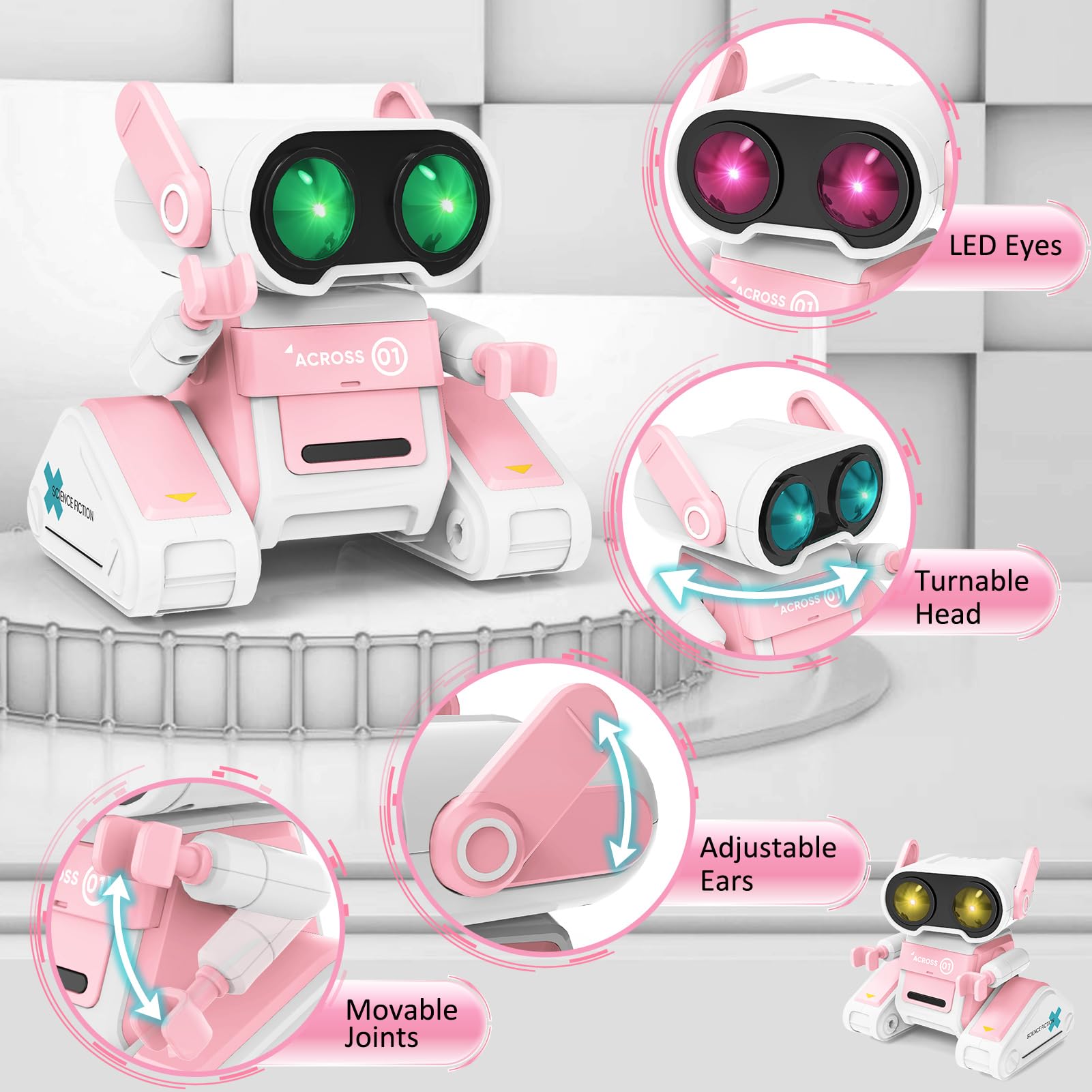 Interactive RC Robot Toy for Kids Ages 3-9 - Remote Control Dancing Robot with LED Eyes, Flexible Head & Arms, Music & Cool Moves - Perfect Birthday Gift for Boys & Girls - Fun STEM Learning Toy for Indoor Play & Party Entertainment