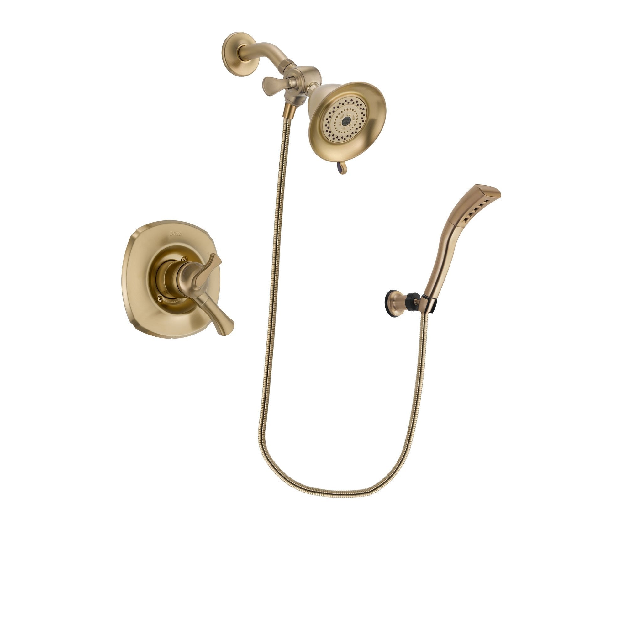 Delta Addison Champagne Bronze Dual Control Shower System - Water Efficient Shower Head & Wall Mount Handheld Spray with Rough-In Valve DSP3650V - Perfect for Modern Bathroom Renovations & Spa-Like Shower Experience