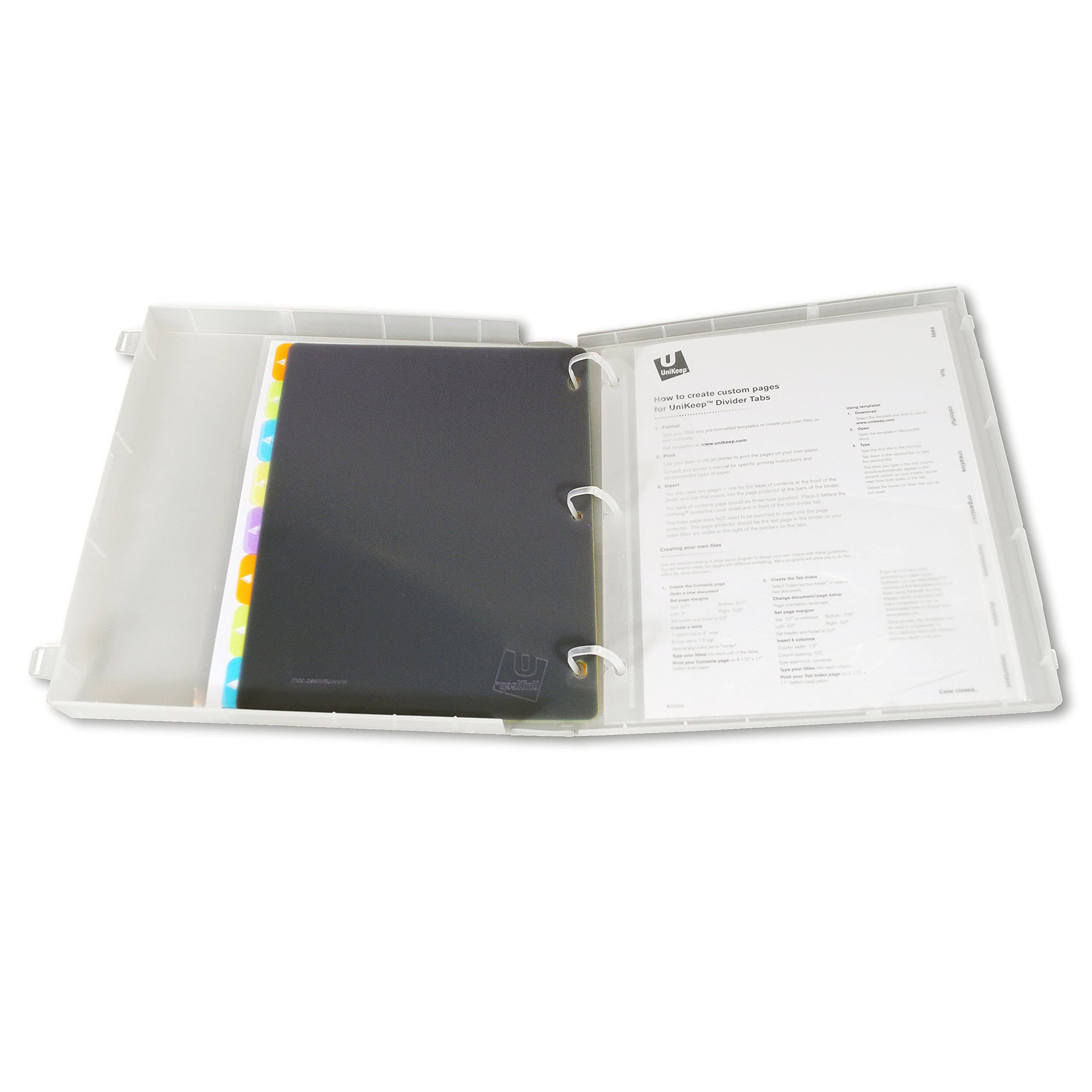 UniKeep 3 Ring View Binder with Fully Enclosed Case - 1.5 Inch Spine - Clear (Pack of 3) - Durable School & Office Supplies for Organizing Documents, Reports & Presentations