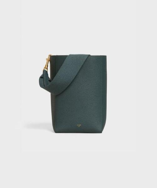 Celine Sangle Bucket Bag - Soft Grained Calfskin Leather Handbag in Amazone Green | Stylish Women's Shoulder Bag for Work, Travel & Everyday Use