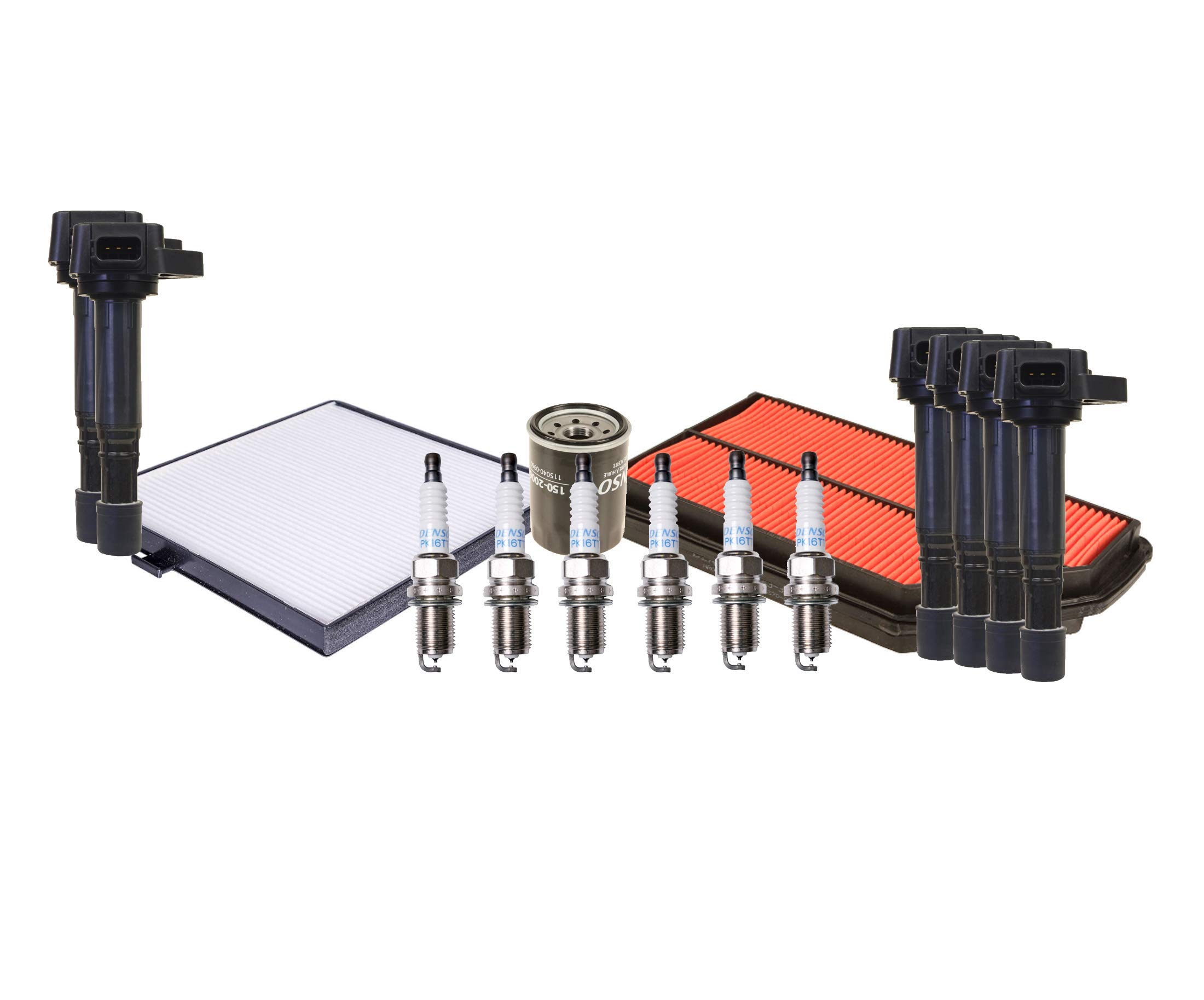 Denso Platinum TT Spark Plug Kit - 6 Pack for Acura Honda 3.5L V6 Engine - High Performance Ignition Tune Up Parts for Improved Fuel Efficiency & Acceleration - Perfect for Daily Commuting & Highway Driving