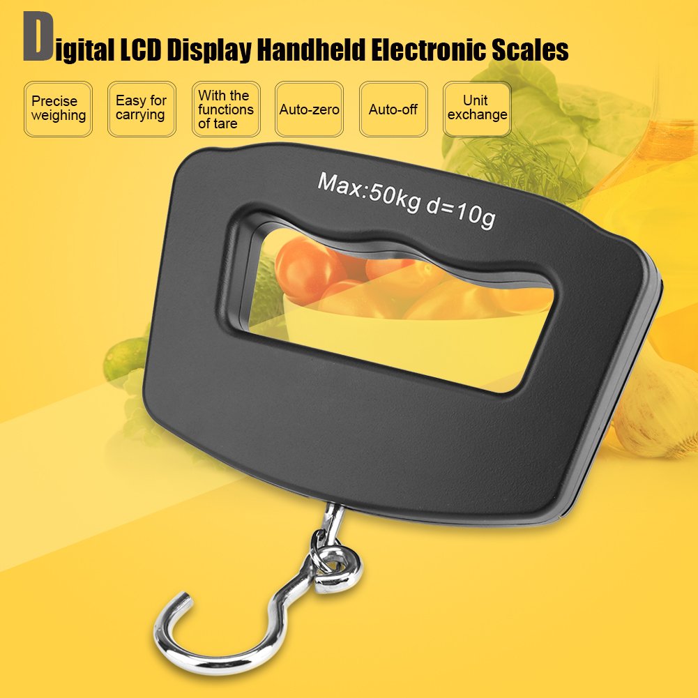 Portable Digital Luggage Scale with LCD Display - Mini Electronic Hanging Hook for Travel, Suitcases & Shipping - Perfect for Airports, Hotels and Weight Restrictions