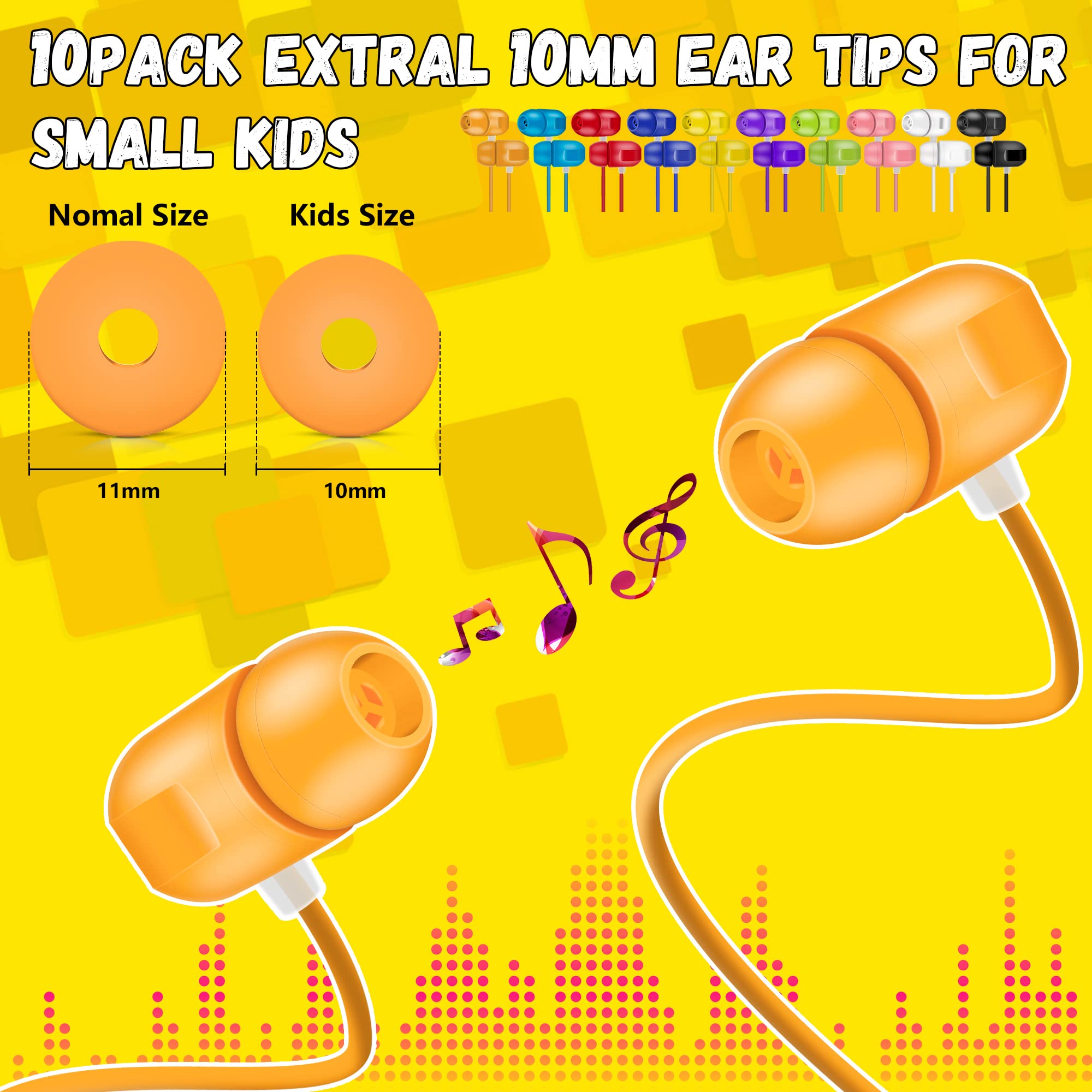 30 Pack Bulk Classroom Earbuds for Kids - Durable School Headphones for Boys, Girls & Toddlers (10 Color Mix) - Perfect for Classroom Learning, Online Education & Library Use