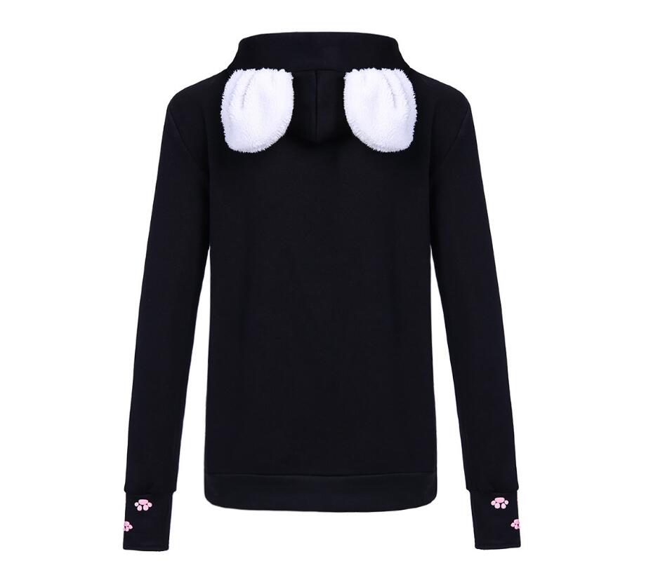 Stylish Cat Print Women's Hoodies - Cozy Pullover Sweatshirt for Casual Wear & Lounge Outfits
