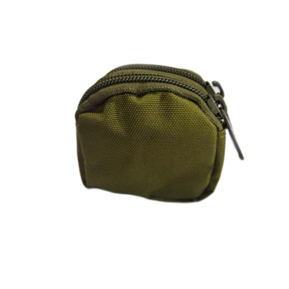 Tactical Coin Pouch Keychain - Small Round Military Gear Pouch for Outdoor Camping, Hunting & Hiking - Perfect for Storing Coins, Keys & Wireless Headset Accessories