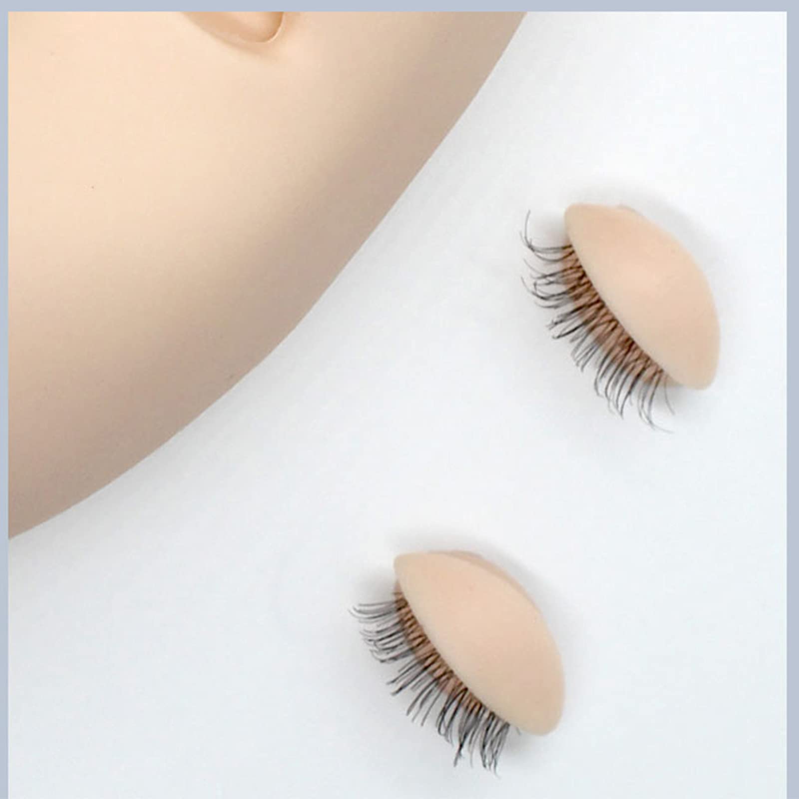 Emsiok 6 Pairs Realistic Silicone Mannequin Head Eyelids with Lashes - Removable Eyelash Training Eyelids for Lash Practice & Extensions - Perfect for Beauty Salons, Lash Technicians & DIY Home Practice