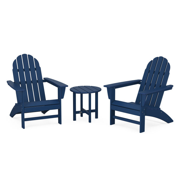 POLYWOOD Vineyard 3-Piece Adirondack Chair Set - Outdoor Patio Furniture for Garden, Poolside & Backyard Relaxation