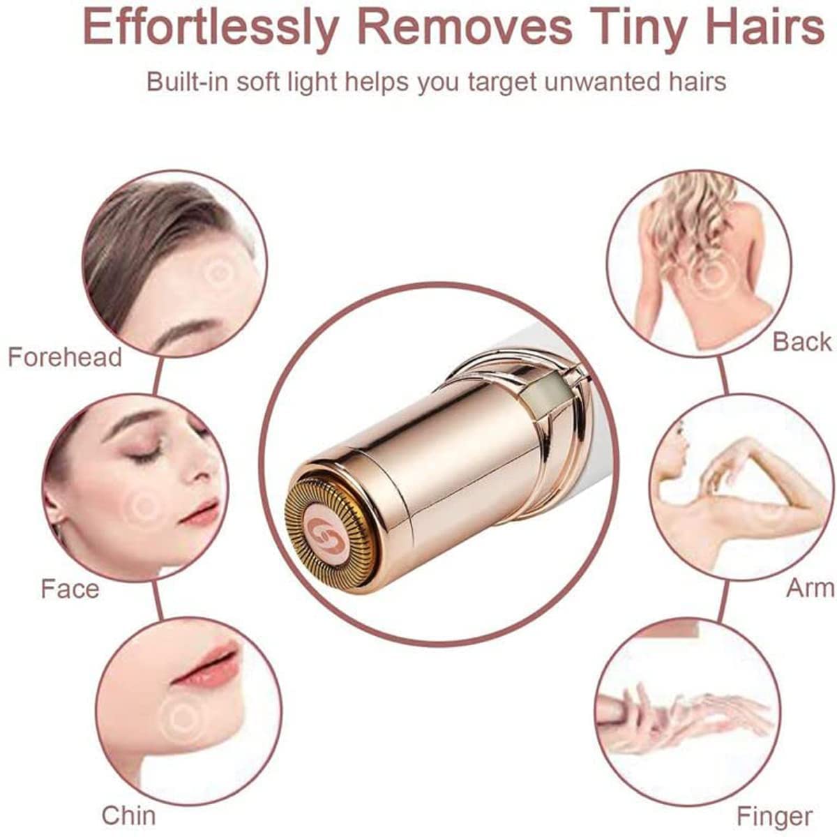 ABSTRACT Multipurpose Flawless Hair Remover for Women - Mini Cordless Trimmer for Face, Eyebrows & Body | Painless Hair Removal for Smooth Skin at Home & Travel