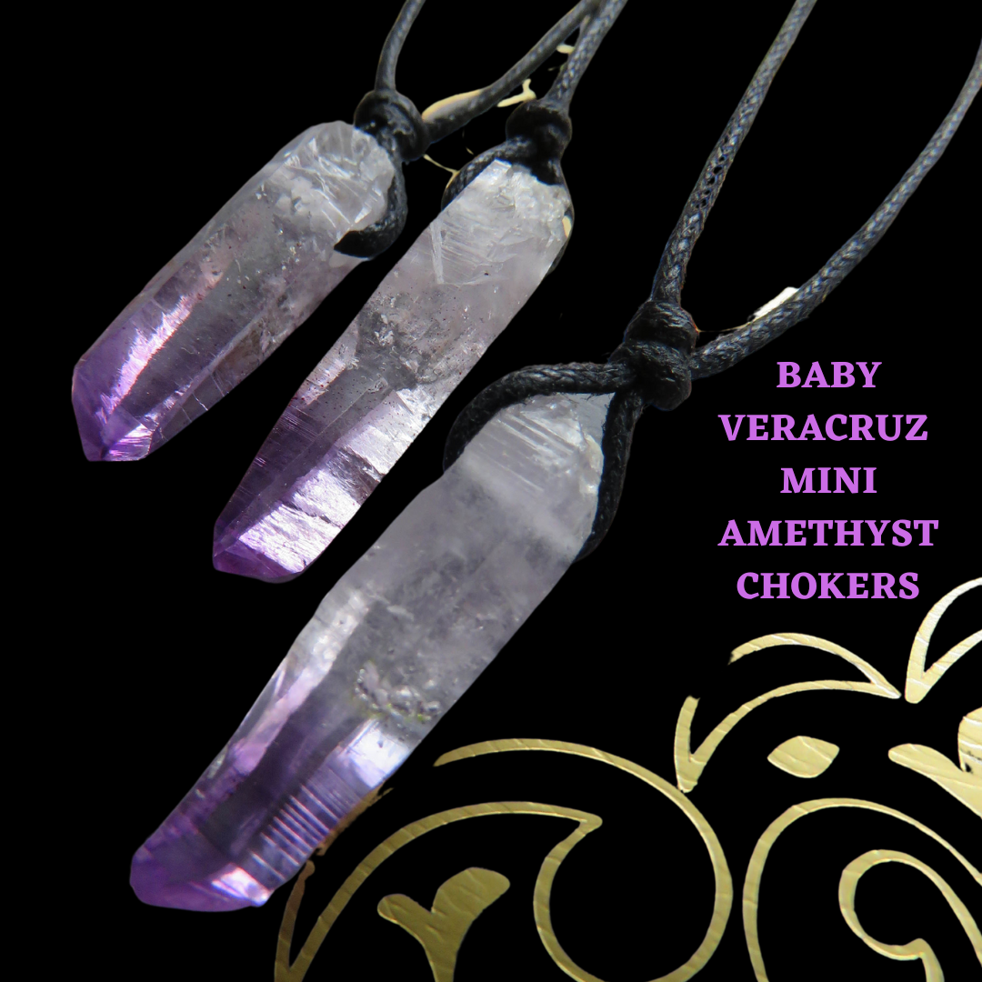 Veracruz Amethyst Atlantis Choker Necklace - Elegant Purple Crystal Jewelry for Women, Perfect for Boho Fashion, Spiritual Healing & Special Occasions