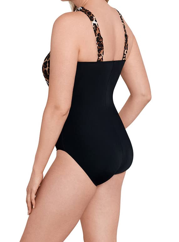 Longitude Women's One Piece Swimsuit - Crossover Draped Tank with Soft Cup Support, Comfortable Bathing Suit for Swimming, Beach Vacation & Pool Party
