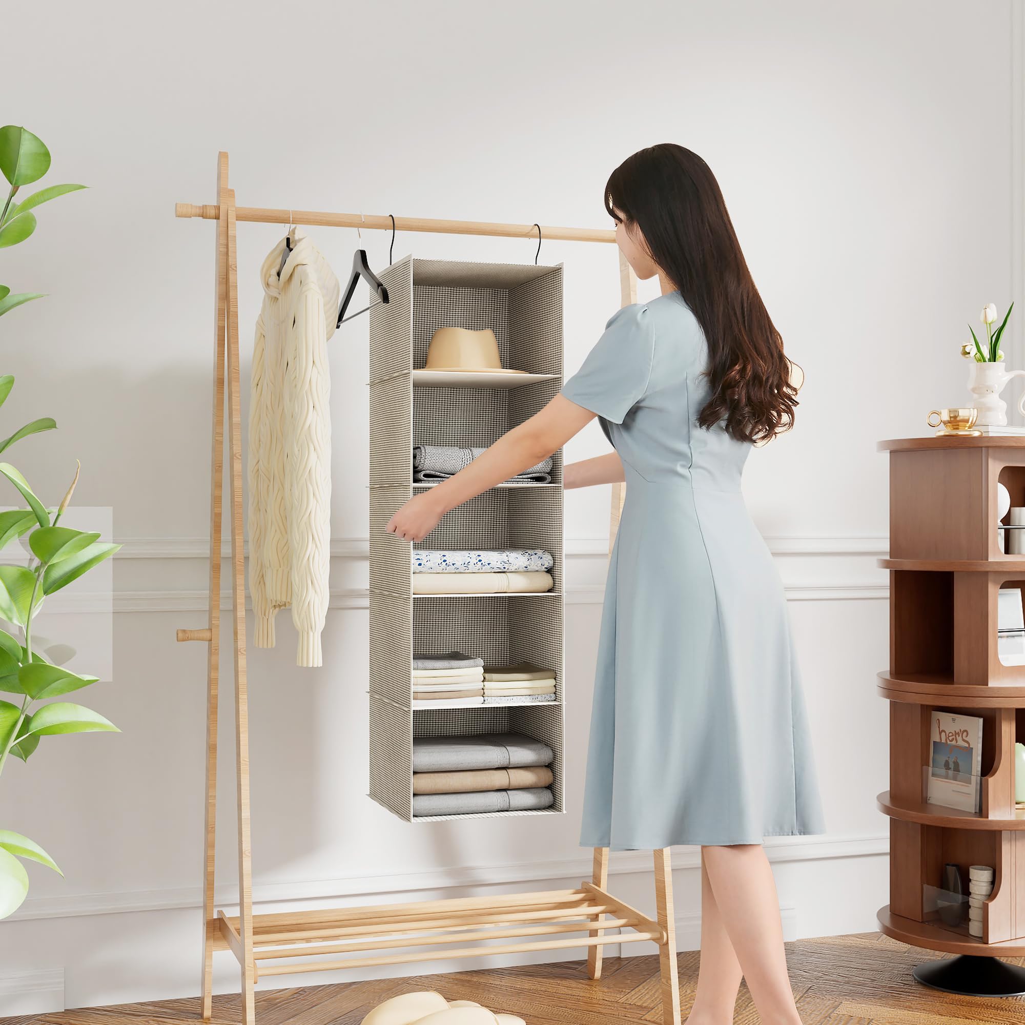 5-Shelf Hanging Closet Organizer for RV, Wardrobe, Nursery & Baby Room - Space Saving Storage Solution for Clothes, Toys & Linens - Perfect for Small Spaces, Campers & Home Organization