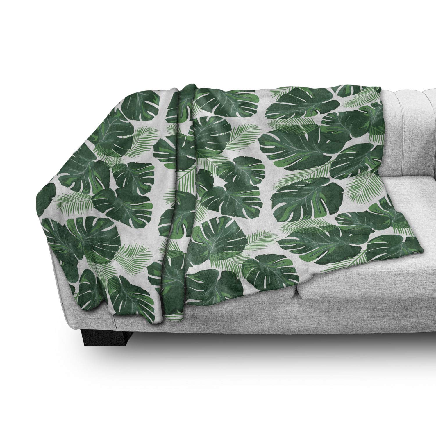 Ambesonne Monstera Leaf Throw Blanket 50