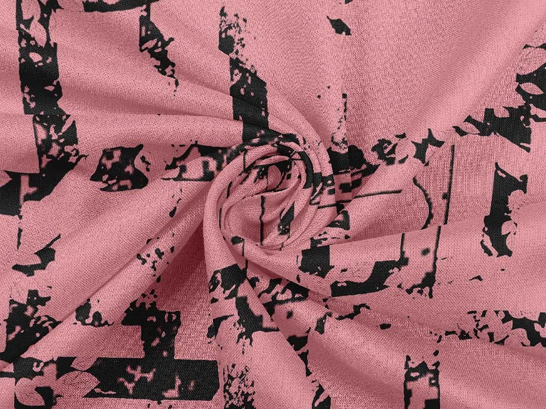 oneOone Rayon Medium Pink Geometric Print Fabric by The Yard - 56 Inch Wide Dress Material for DIY Fashion & Home Decor Projects