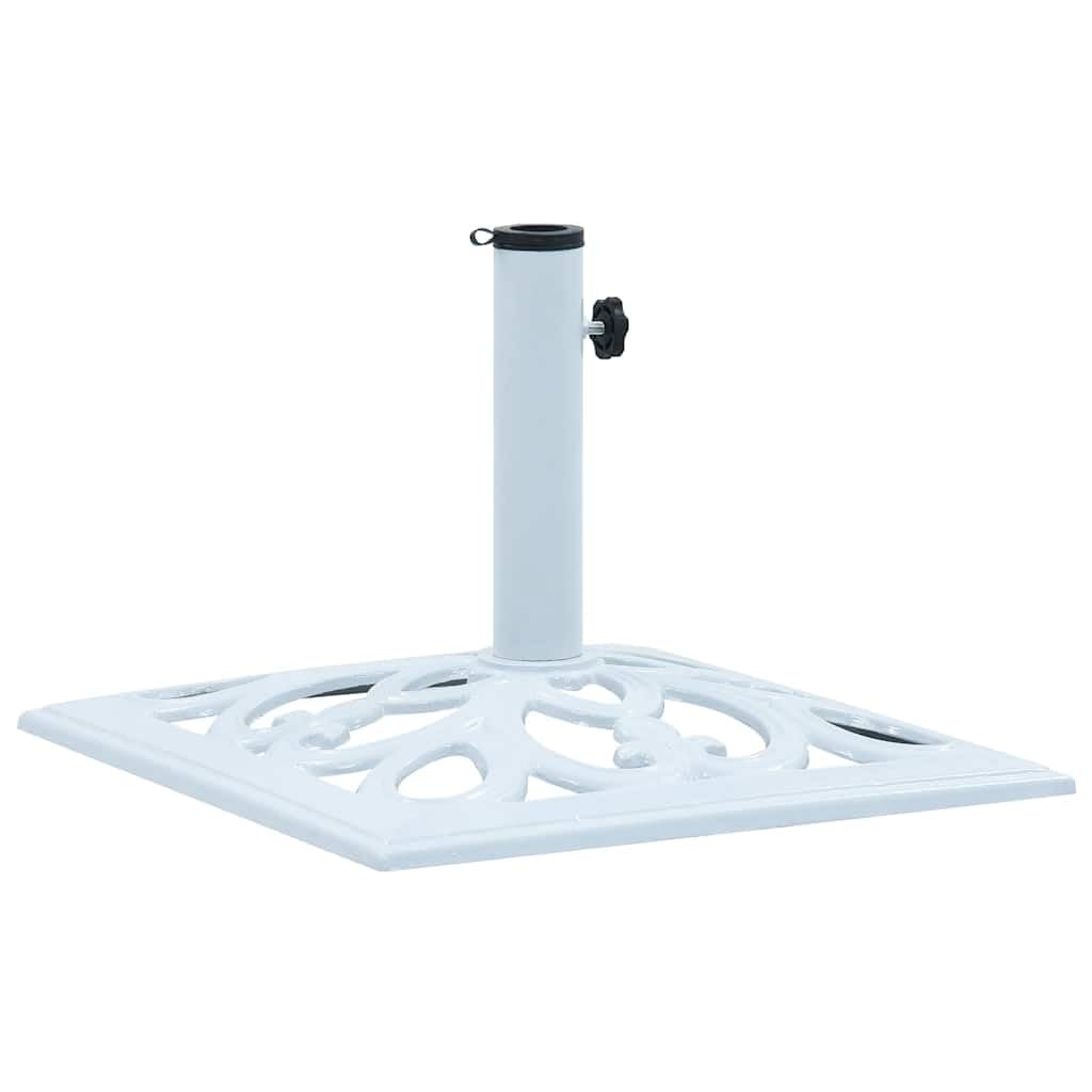 Heavy Duty 26.5 lbs Cast Iron Umbrella Base - 19.3 Inch White Outdoor Patio Stand for Market Umbrellas, Perfect for Garden, Deck, Poolside and Backyard Use