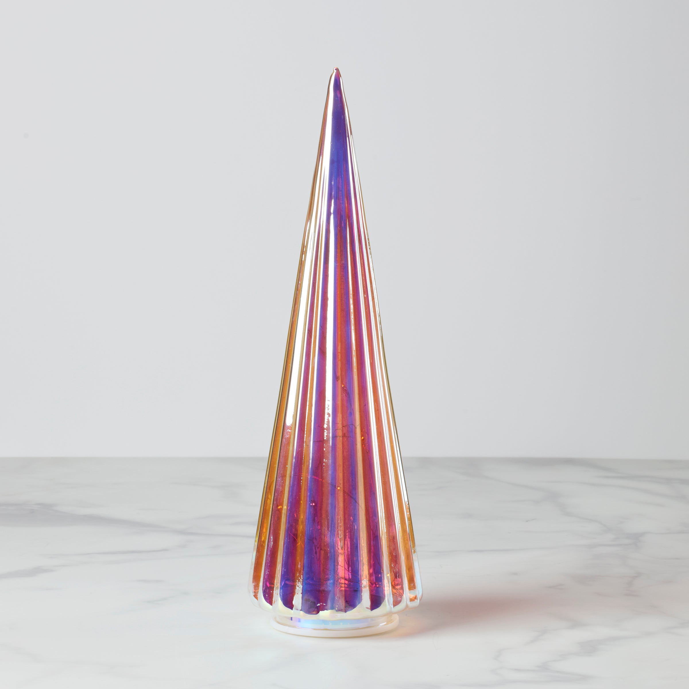 LED Illuminated Translucent Glass Christmas Tree - Perfect for Holiday Home Decor, Office & Party Centerpiece