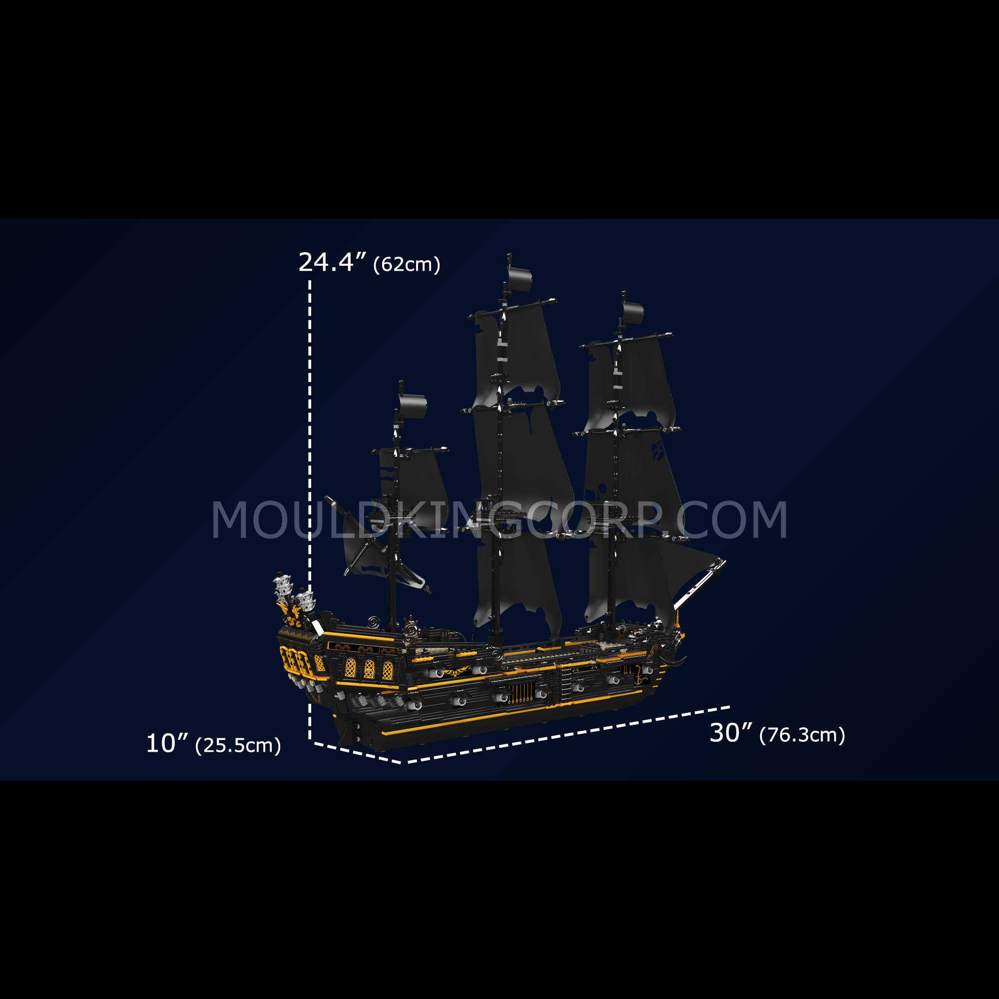 Mould King 13199 Black Pirates Ship Model Building Set - 3,180 Pieces STEM Toy for Adults & Kids | Perfect for Creative Play, Home Decoration & Collector's Display