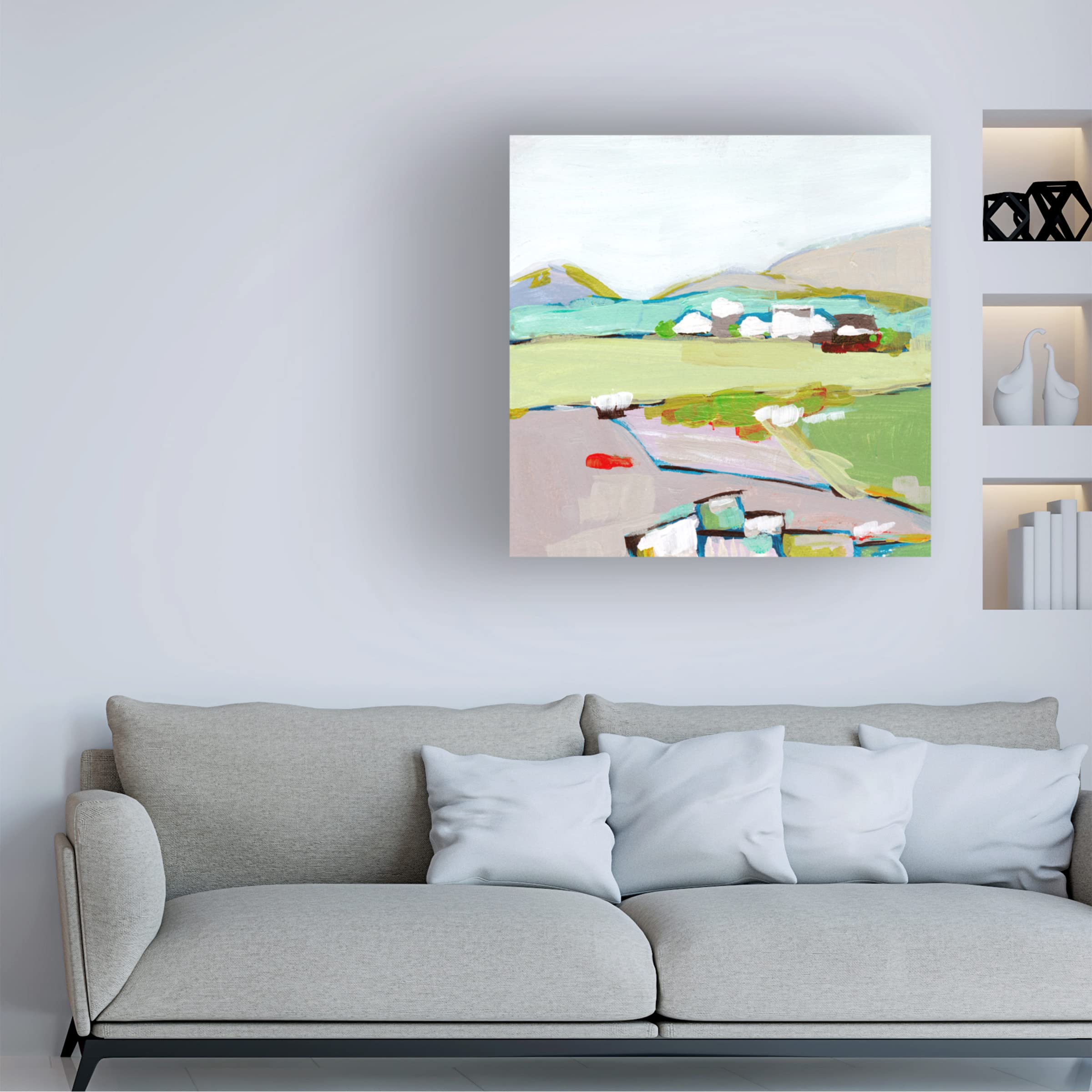 Trademark Fine Art 'Mountain Village I' Canvas Wall Art Print by Melissa Wang - Perfect for Living Room, Bedroom & Office Decor