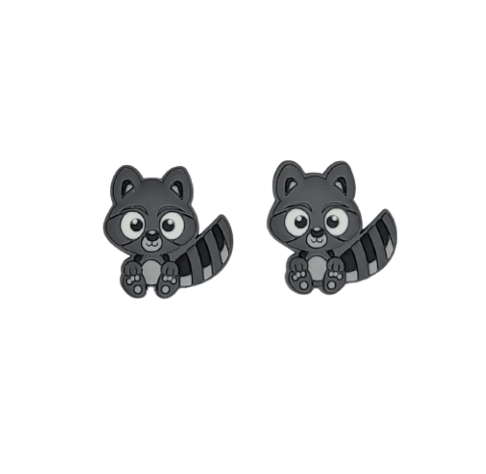Raccoon Baby Bandit Shoe Charm for Crocs Clogs - Adorable Animal Shoe Accessories (Set of 2) - Perfect for Kids & Adults to Personalize Footwear & Wristbands