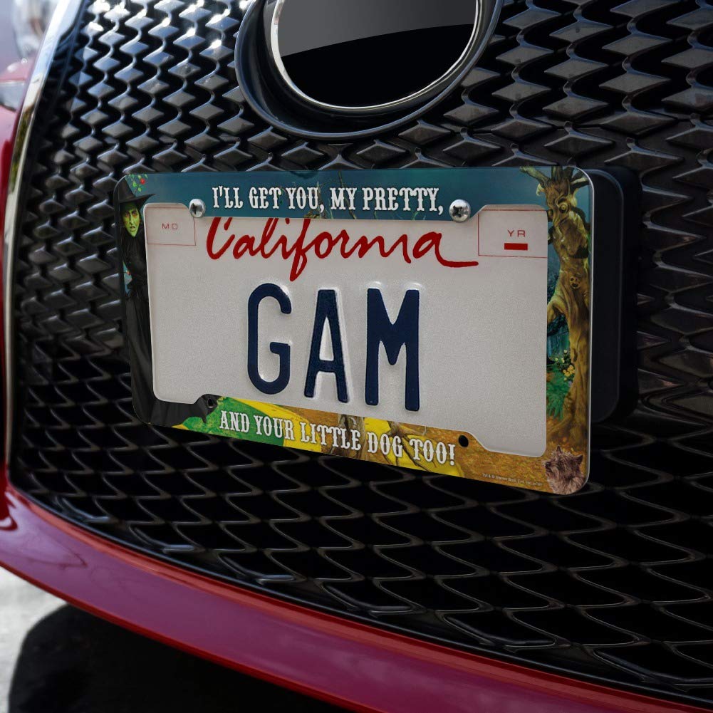 Official Wizard of Oz Wicked Witch Licensed Metal License Plate Frame - Perfect for Car, Motorcycle & Home Decor Collection