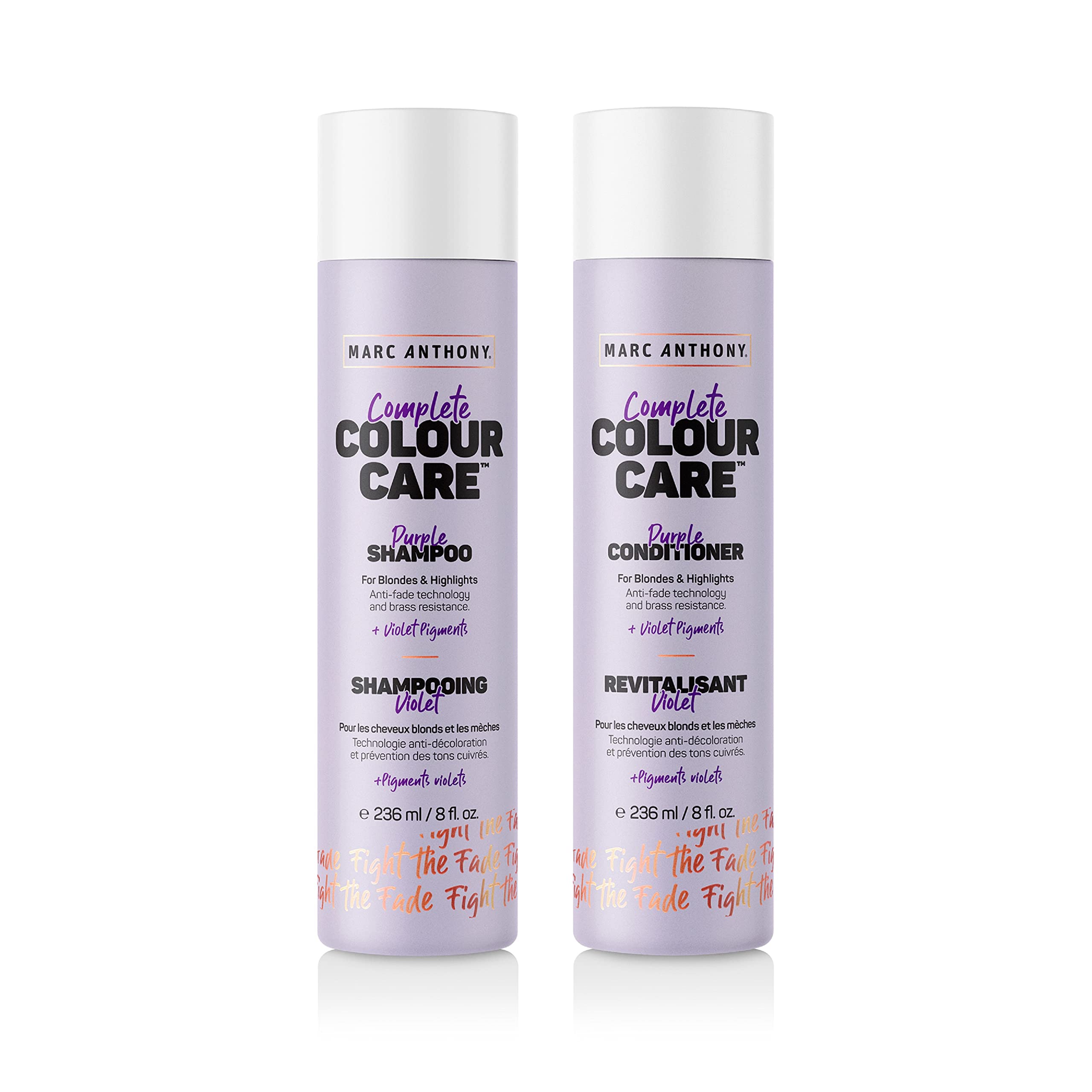 Marc Anthony Purple Shampoo and Conditioner Gift Set for Blonde & Silver Hair - Anti-Brass Violet Pigments with Quinoa & Grapeseed Oil | Toning Treatment for Color-Treated Hair at Home or Salon