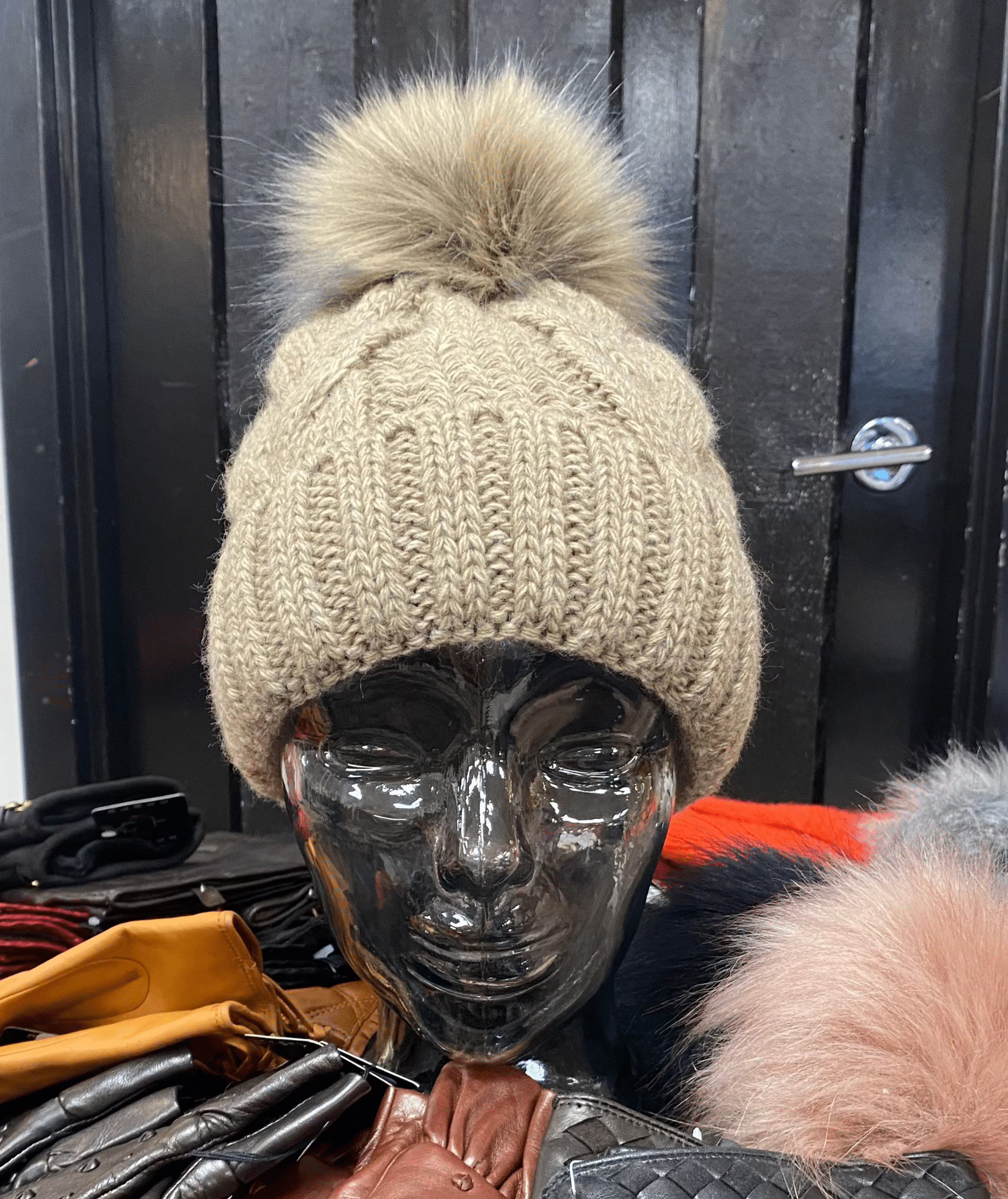Cozy Knit Fleece Lined Pom Pom Winter Beanie Hat for Women - Warm Soft Cuffed Knit Hat for Cold Weather, Outdoor Activities & Fashion Accessories