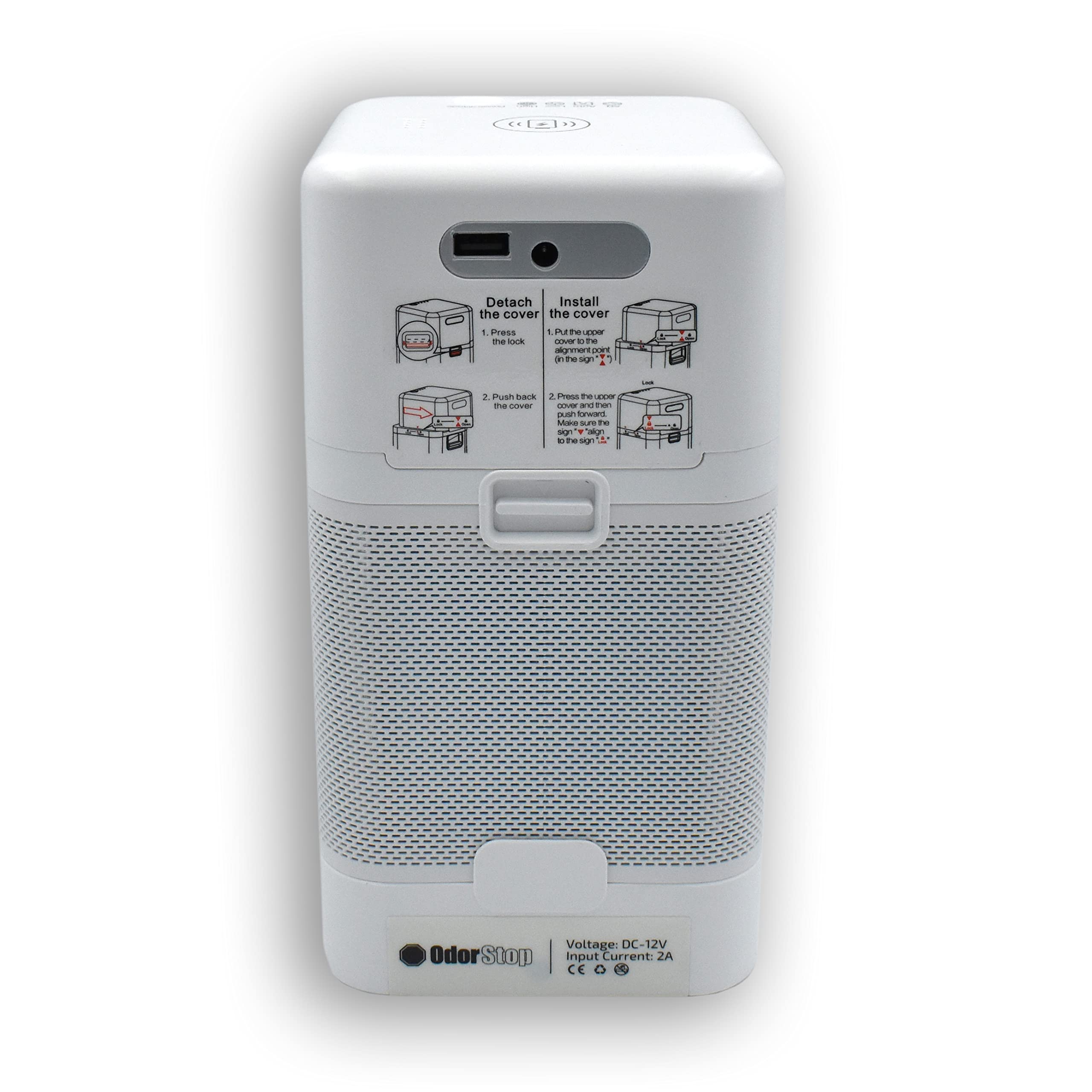 OdorStop OSAP2W HEPA Air Purifier for Home & Office - Covers 300 sq ft, USB Charger, White - Perfect for Bedrooms, Living Rooms & Small Spaces