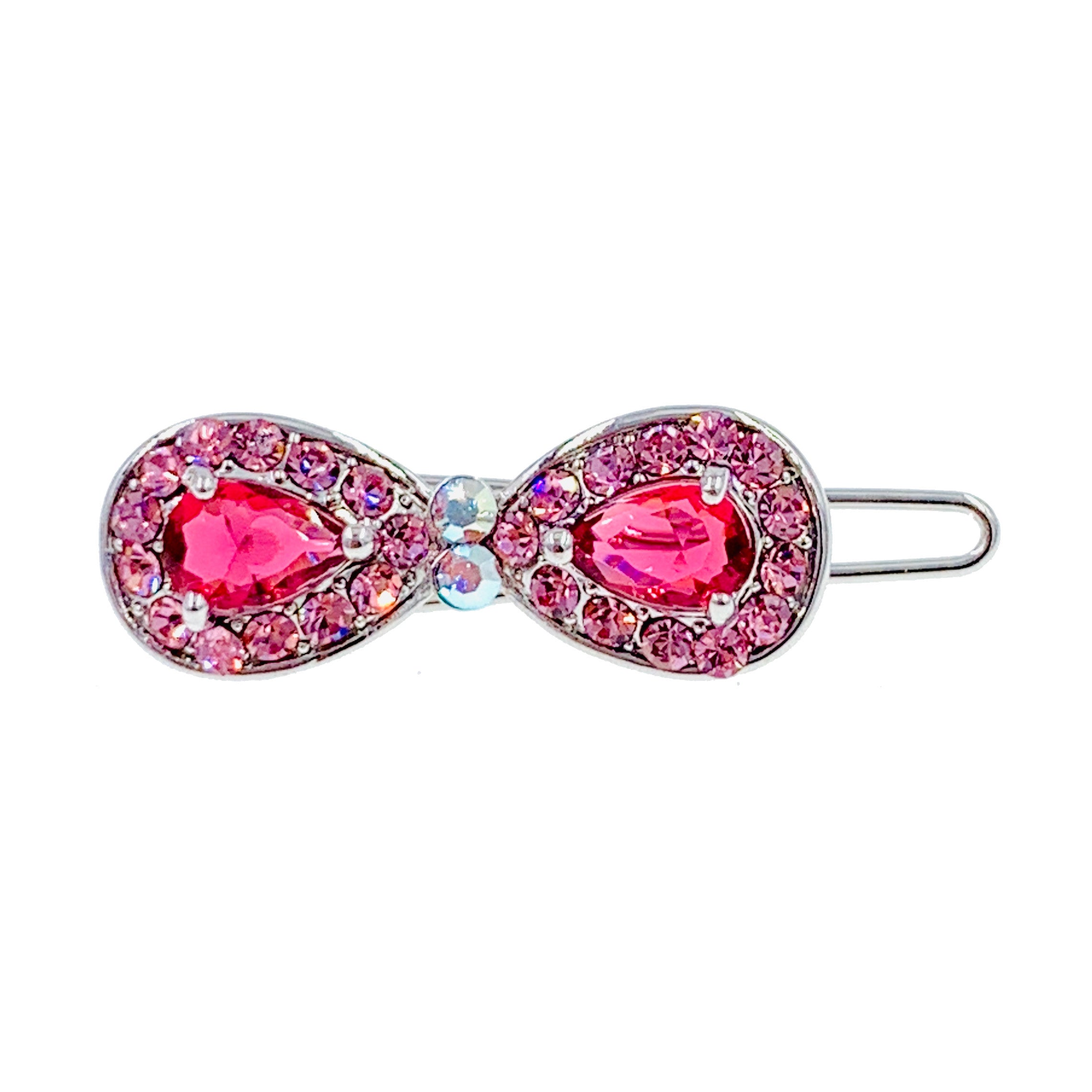 Elegant Bubble Mini Bow Hair Clip with Cubic Zirconia Crystals - Perfect for Weddings, Parties & Everyday Glamour