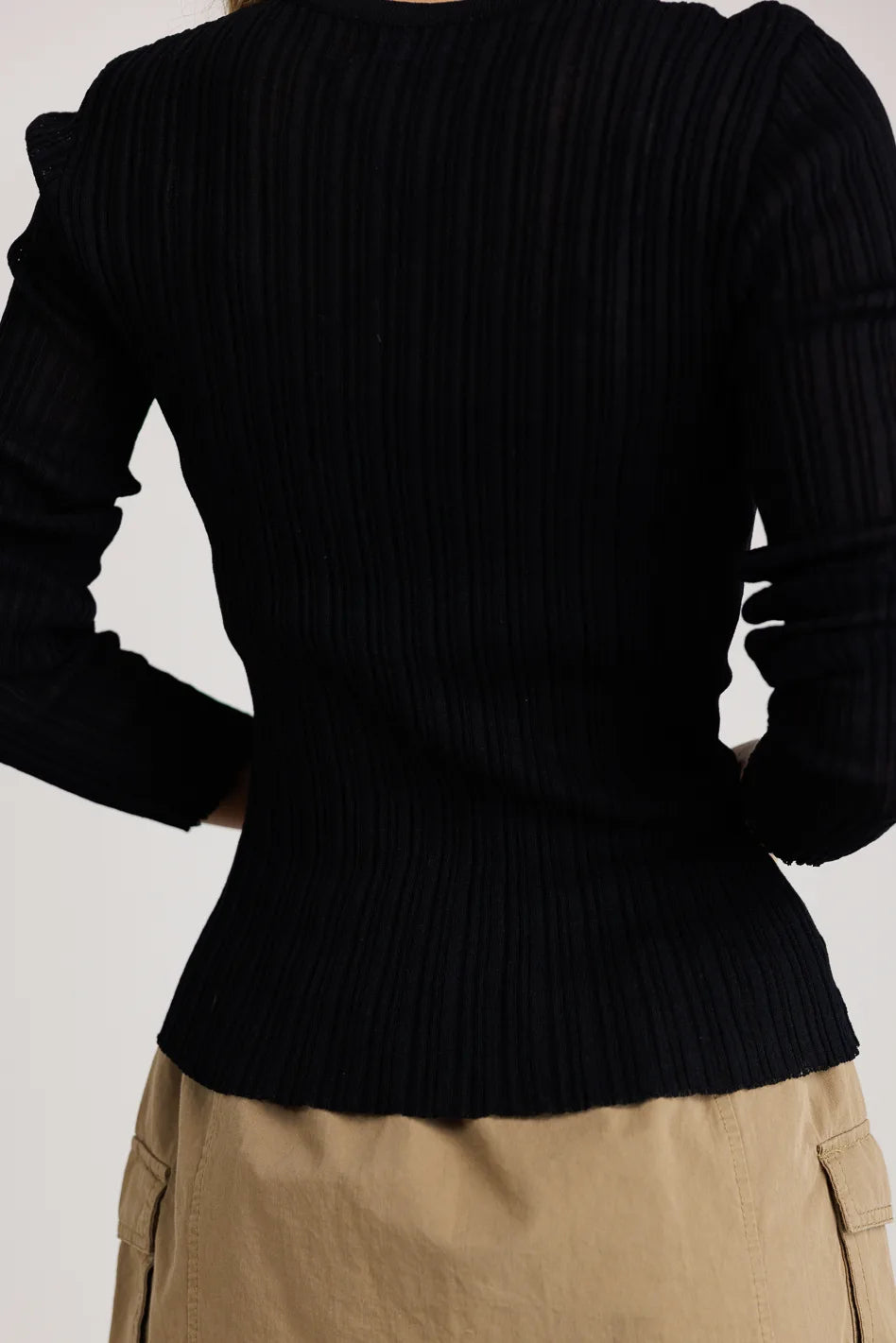Stylish Black Mauryn Ribbed Top for Women | Trendy Stretch Knit Shirt | Perfect for Casual Wear, Layering & Everyday Outfits | FINAL SALE