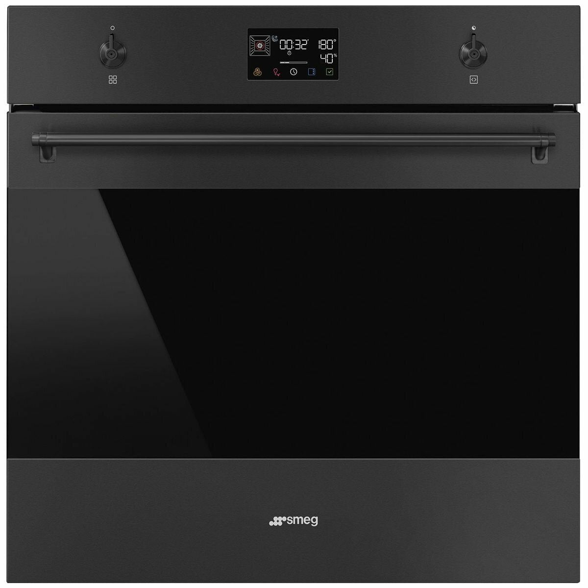 Smeg 60cm Classic Pyrolytic Steam Oven with Probe - Matte Black (SOPA6302S2PN) | Built-in Steam Cooking & Self-Cleaning for Modern Kitchens