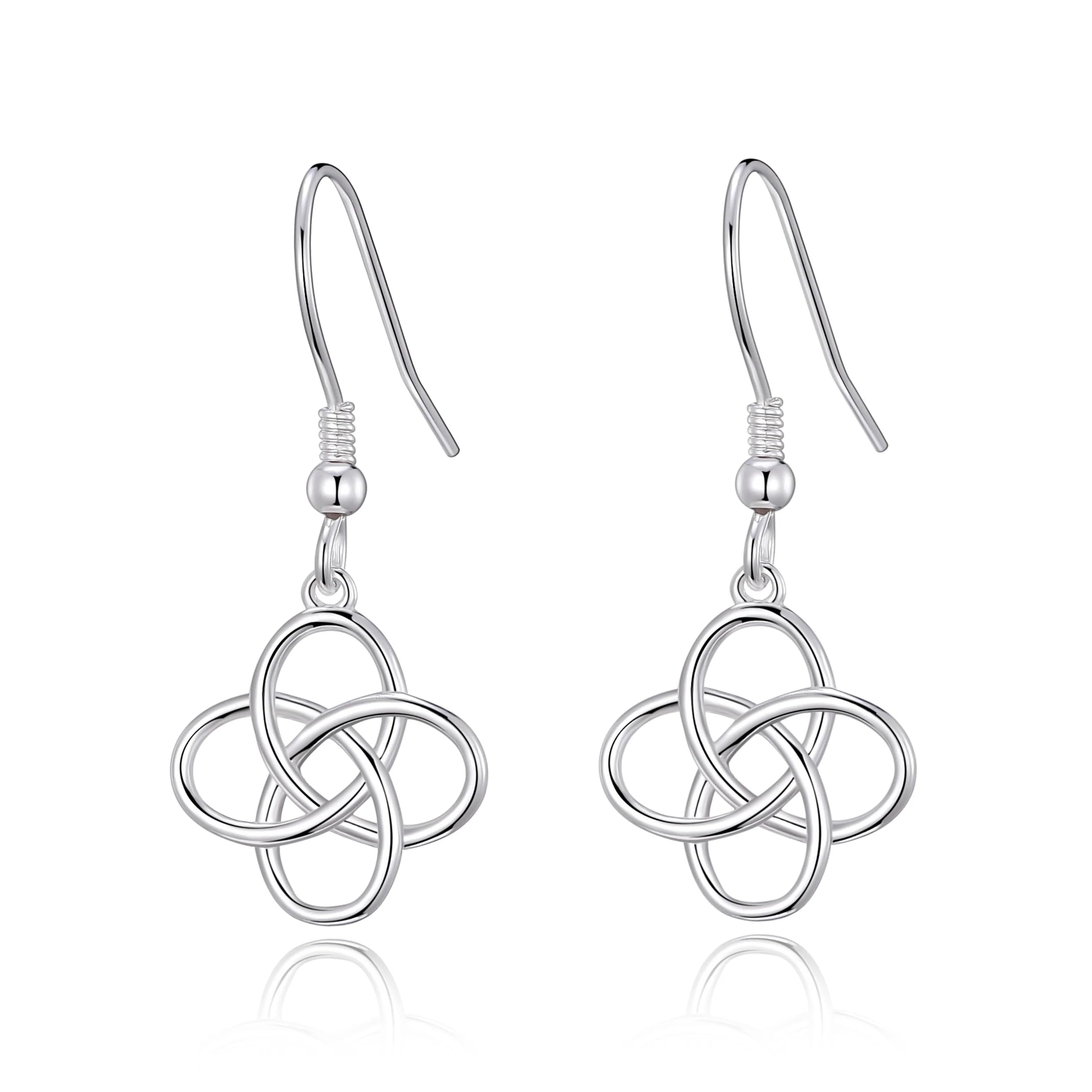 Philip Jones Sterling Silver Celtic Dangle Earrings for Women - Handmade Irish Knot Design Drop Earrings - Perfect for Weddings, Parties & Celtic-Themed Events