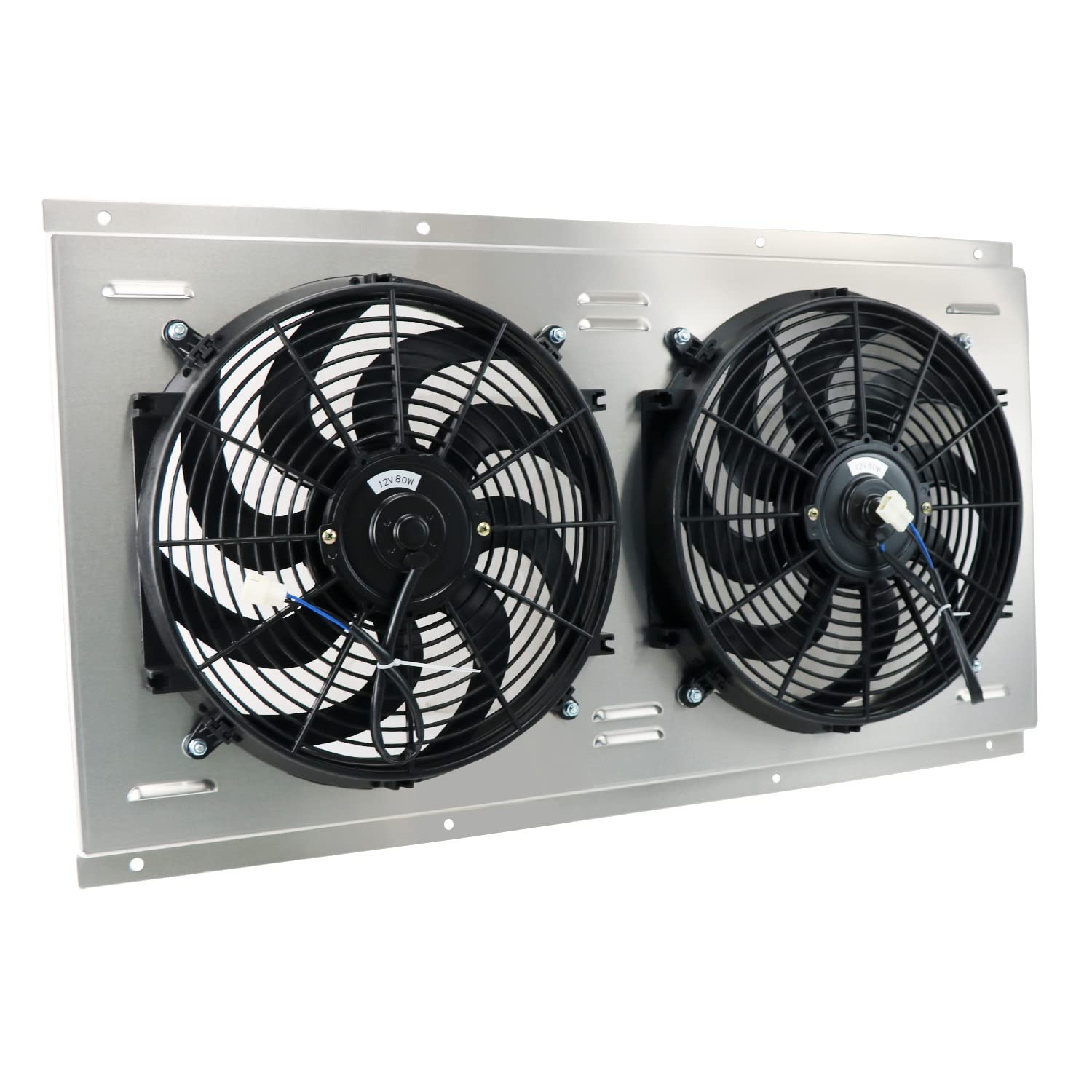 Aluminum Radiator Shroud with Electric Fan Relay Kit for 1988-2000 Chevy GMC C/K 1500 2500 3500 5.7L-7.4L V8 Trucks - Cooling System Upgrade for Off-Road & Towing Performance