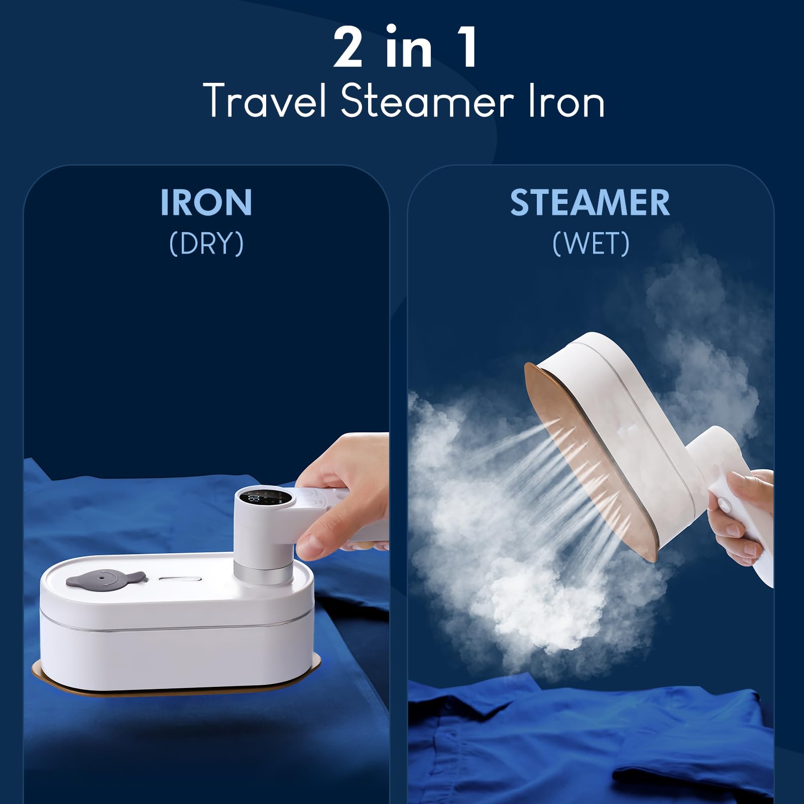 Portable Handheld Steamer for Clothes - 1200W Fast Heating Garment Steamer with 6 Steam Modes & Self-Cleaning Function | Travel & Home Use | Perfect for Wrinkles Removal on Shirts, Dresses & Suits