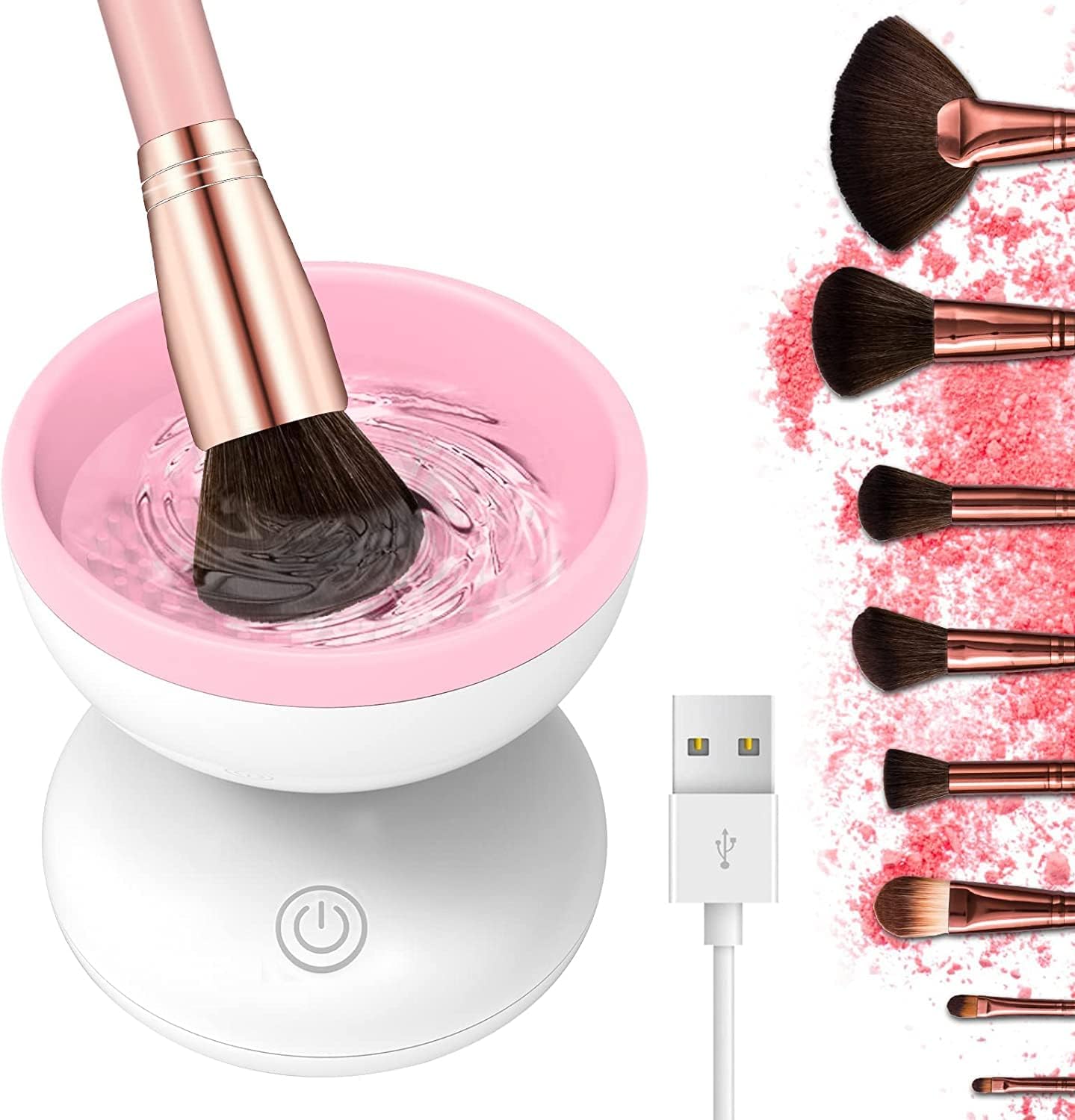 DHYANI Electric Makeup Brush Cleaner - Automatic Rotating Cleaning Machine for Cosmetics Brushes | Quick & Deep Cleaning Tool | Perfect for Home Salon & Professional Makeup Artists
