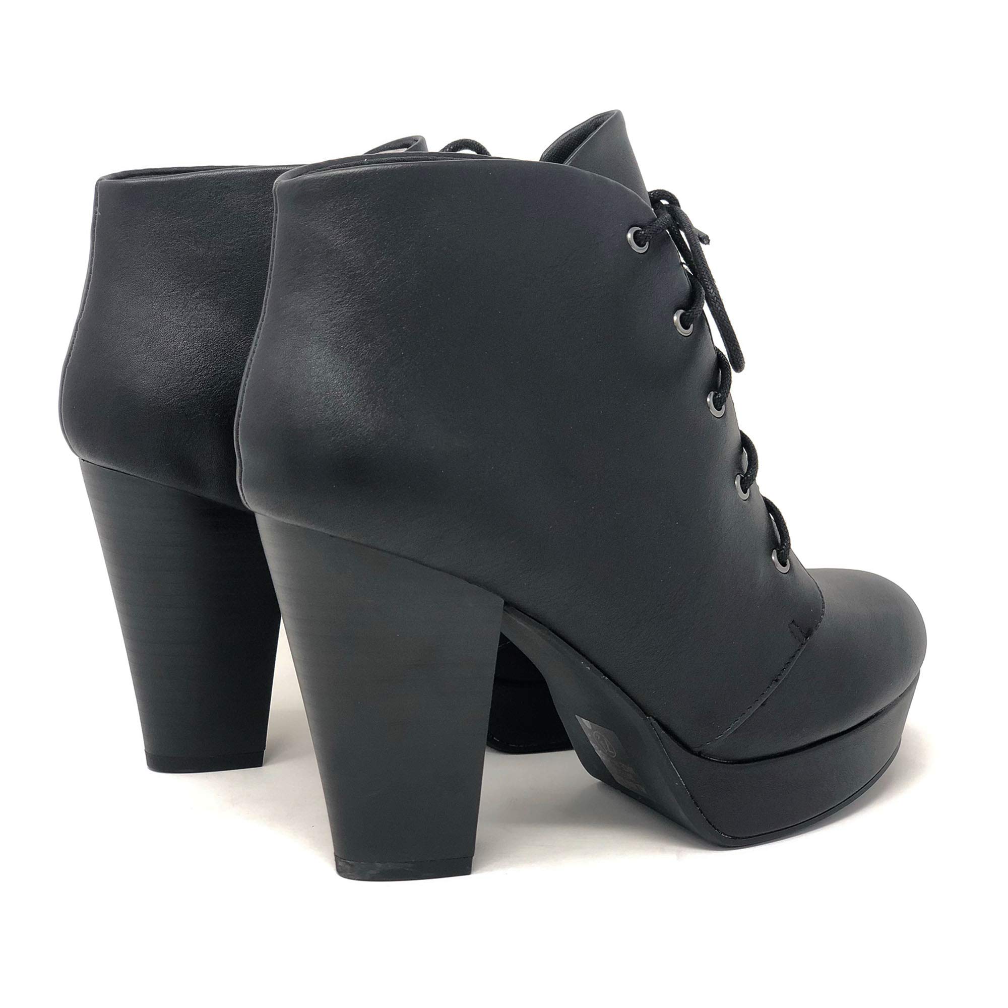 Women's Chunky Heel Ankle Booties - Lace Up Platform Shoes for Women, Fashionable & Comfortable - Perfect for Casual Outfits, Parties & Office Wear